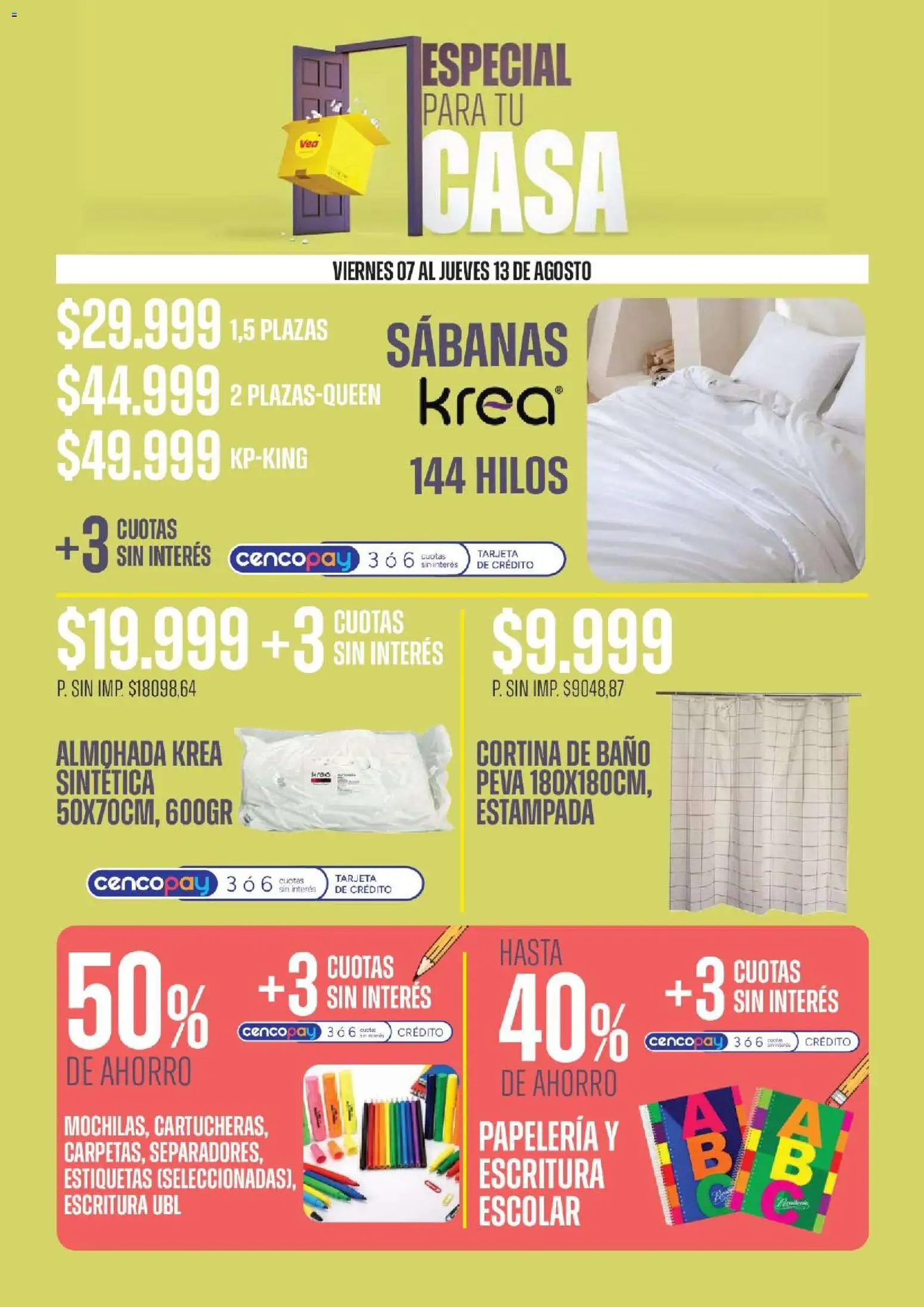 Vea - Especial para tu casa │ válido desde el 07/08/2026 | Página: 7 | Productos: Sabanas, Almohada, Baño