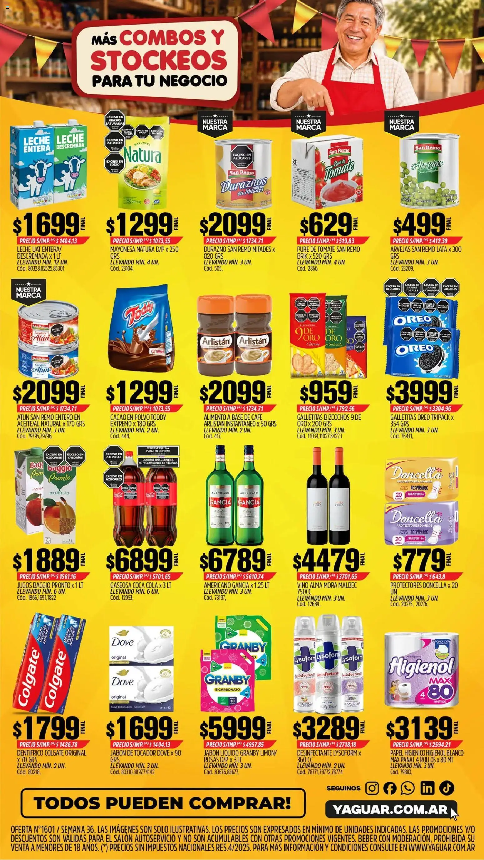 Yaguar - Oferta Semanal Neuquen │ válido desde el 31/08/2026 | Página: 2 | Productos: Diarios, Mayonesa, Arvejas, Vino