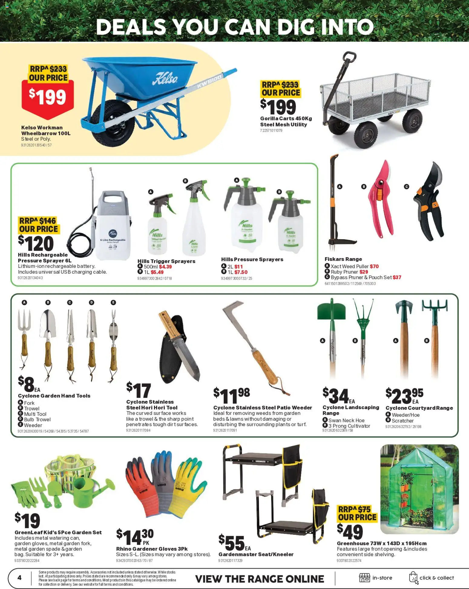 Mitre 10 catalogue - valid from 09/09/2026 | Page: 4 | Products: Wheelbarrow, Gloves, Usb, Garden set