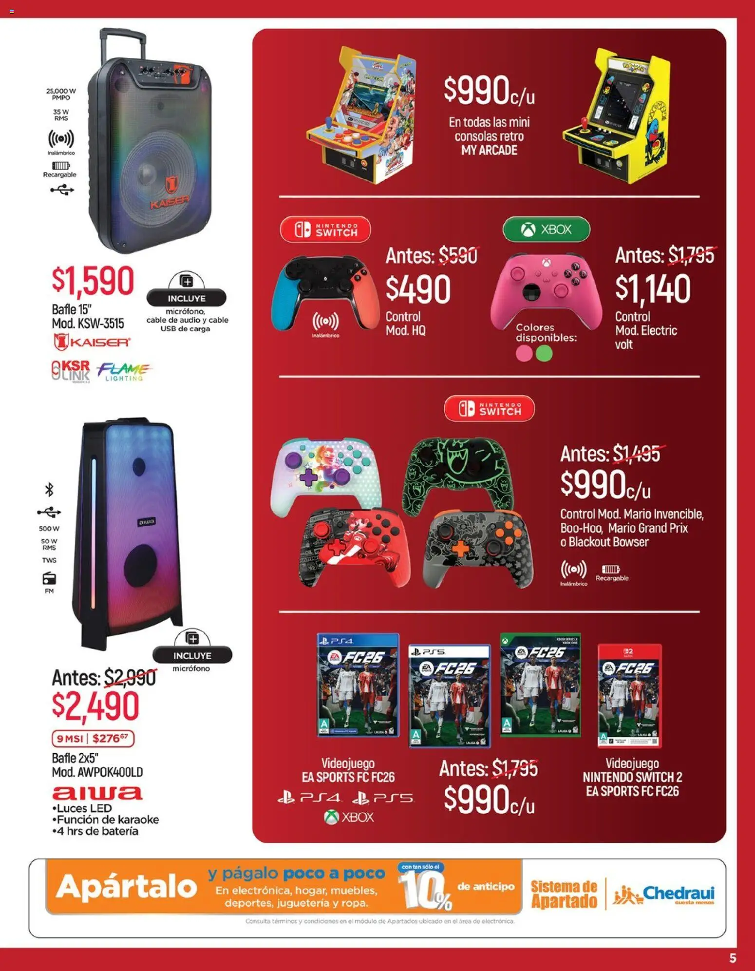 Nuevas ofertas de Chedraui válidas en toda la República Mexicana desde el 15.05.2026. ¡Encuentra las mejores ofertas en Chedraui folleto LLevarte más ! | Página: 5 | Productos: Usb, Audio, Cable, Batería