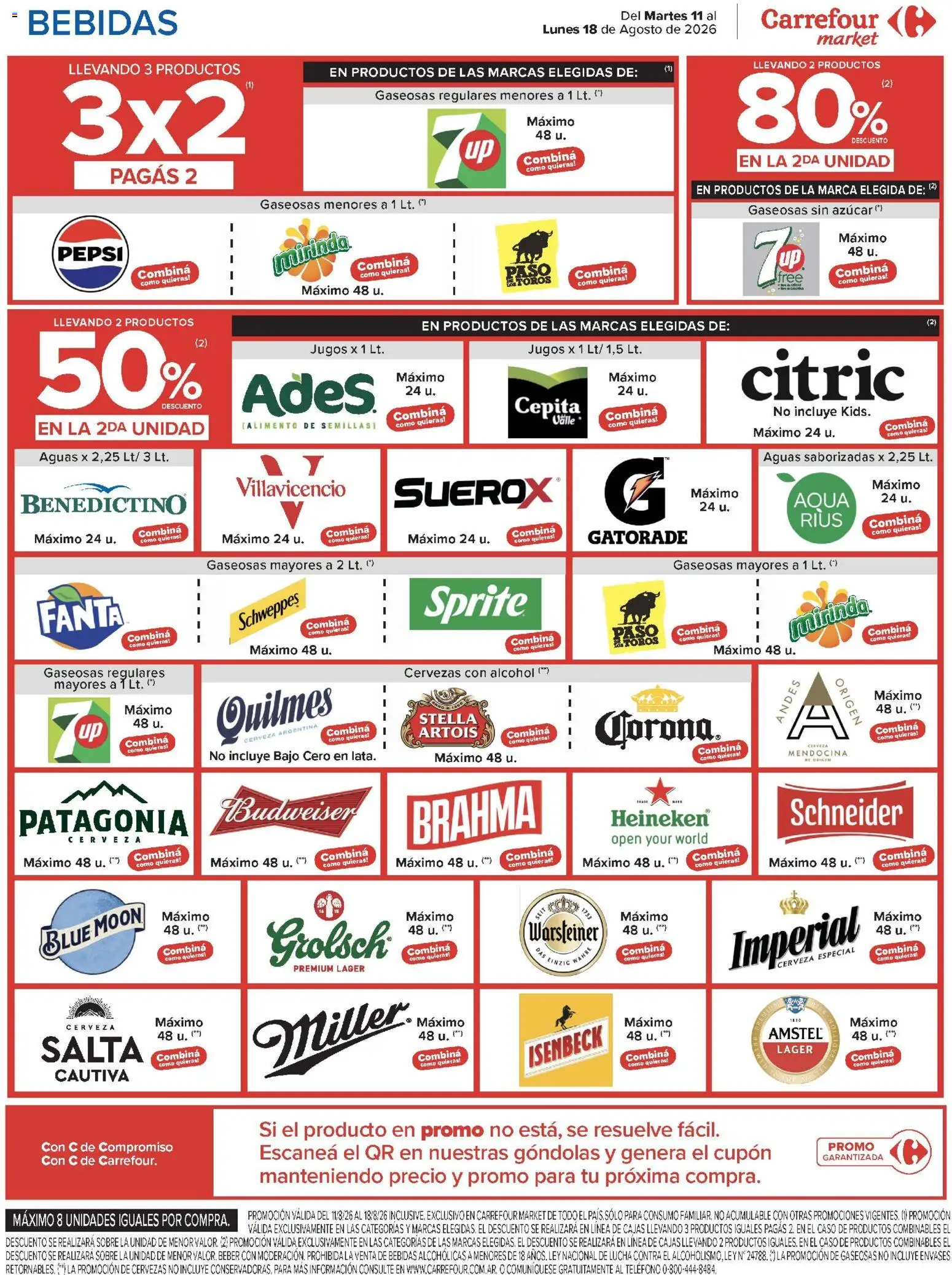 Carrefour ofertas │ válido desde el 11/08/2026 | Página: 47 | Productos: Sprite, Fanta, Pepsi, Azucar