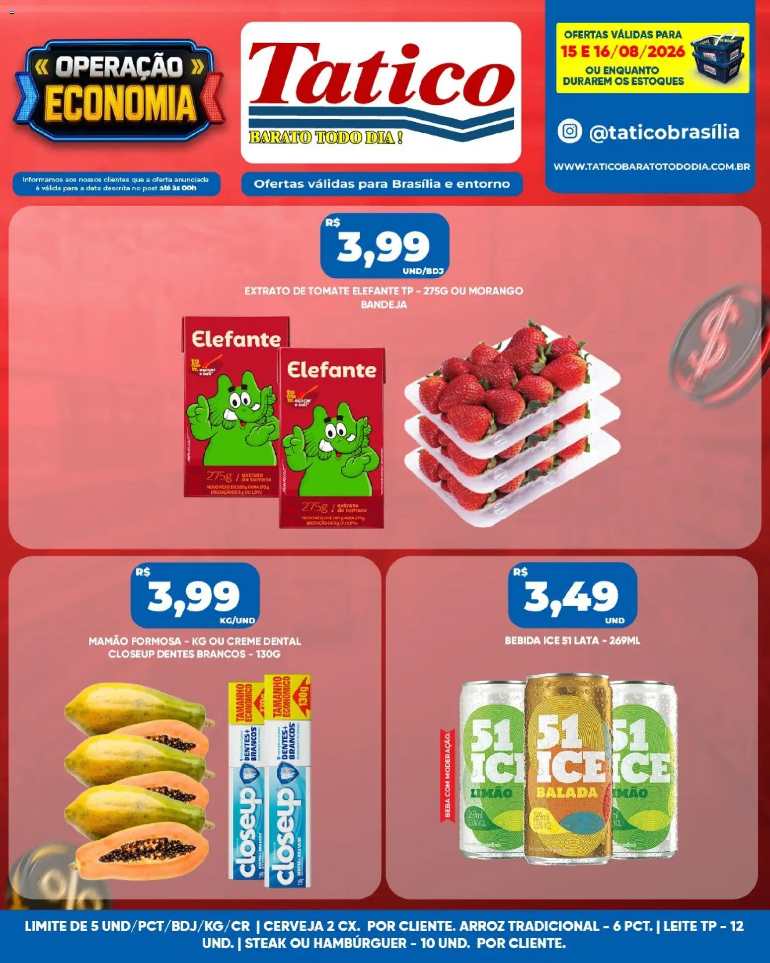 Tatico Folheto - válido de 17/08/2026 | Página: 20 | Produtos: Steak, Arroz, Açúcar, Creme dental