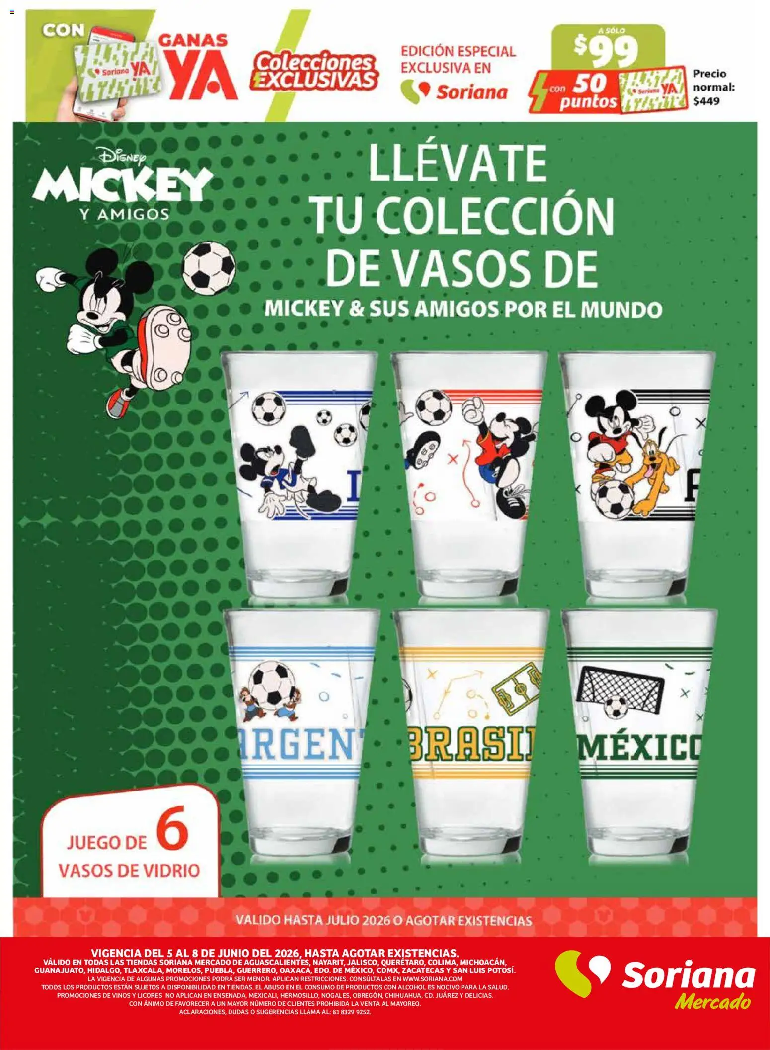 Nuevas ofertas de Soriana válidas en toda la República Mexicana desde el 05.06.2026. ¡Encuentra las mejores ofertas en Soriana Fin de Semana Mercado: Ags, Nay, Jal, Qro, Col, Mich, Gto, Hgo, Tlax, Mor, Pue, Gro, Oax, Edo. de Mex, CDMX, Zac y SLP! | Página: 3 | Productos: Juego, Vasos