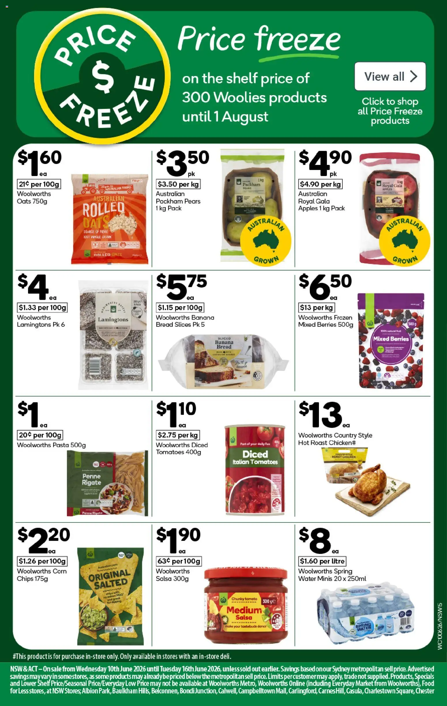 Woolworths catalogue - valid from 10.06.2026 | Page: 15 | Products: Chicken, Apples, Salsa, Lamingtons