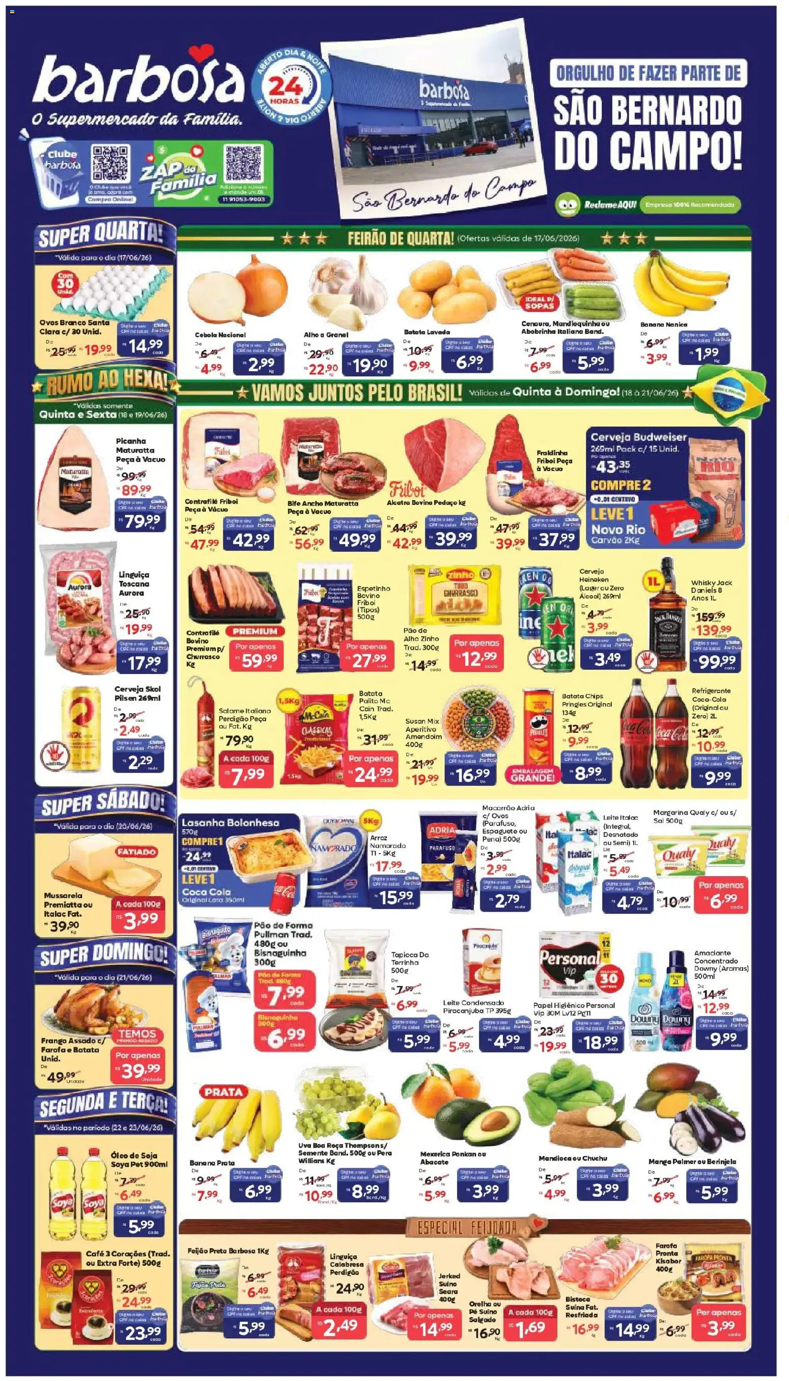 Barbosa Supermercados Folheto - válido de 17.06.2026 | Página: 1 | Produtos: Whisky, Óleo, Salame, Refrigerante