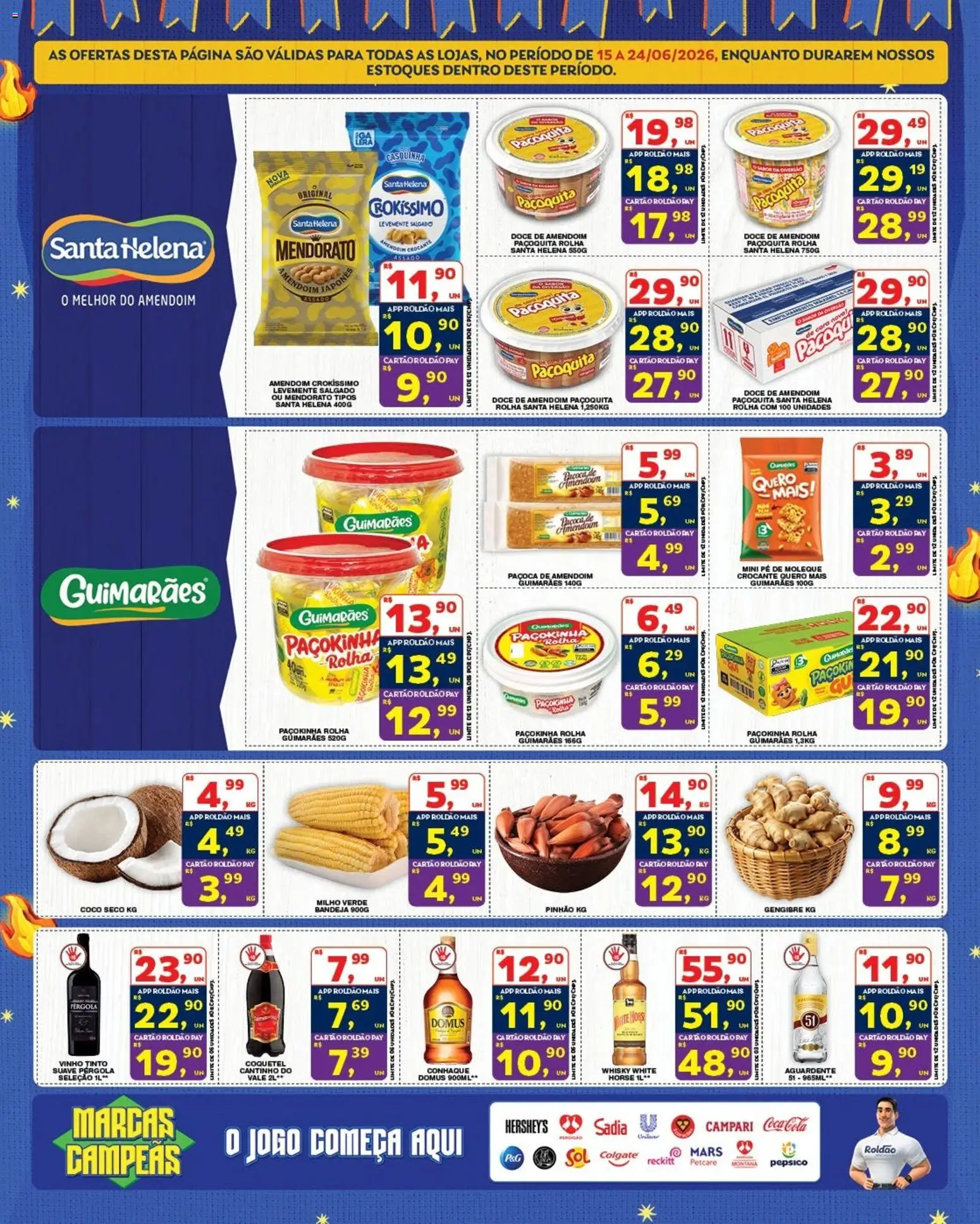 Roldão Folheto - válido de 15.06.2026 | Página: 2 | Produtos: Cará, Whisky, Vinho, Campari
