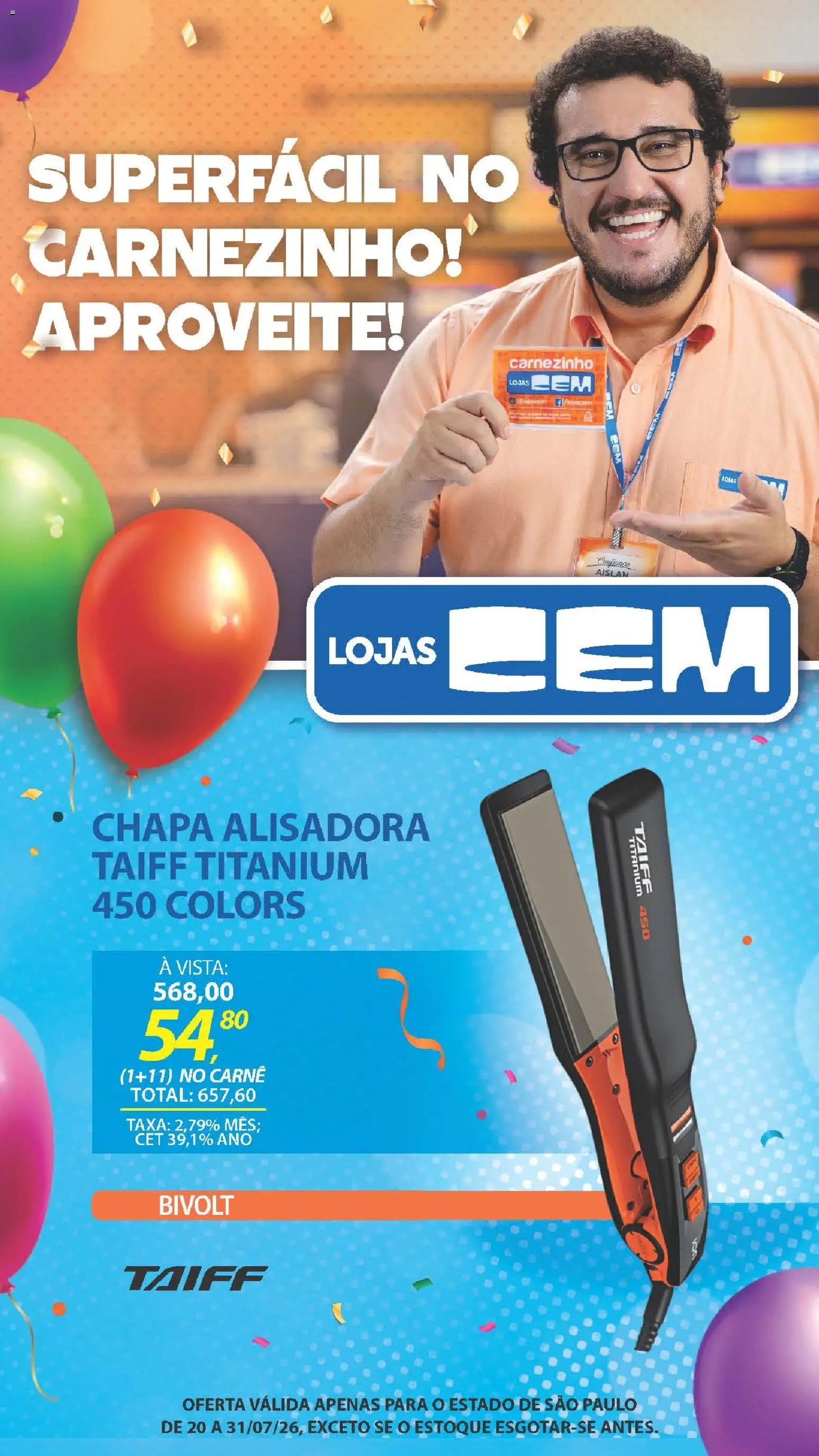 Lojas Cem Folheto - válido de 20/07/2026 | Página: 137 | Produtos: Carne