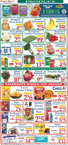 Preview of Market Basket weekly ads valid from 07.06.2026 | Page: 2 | Products: Romaine, Bananas, Chips, Cauliflower