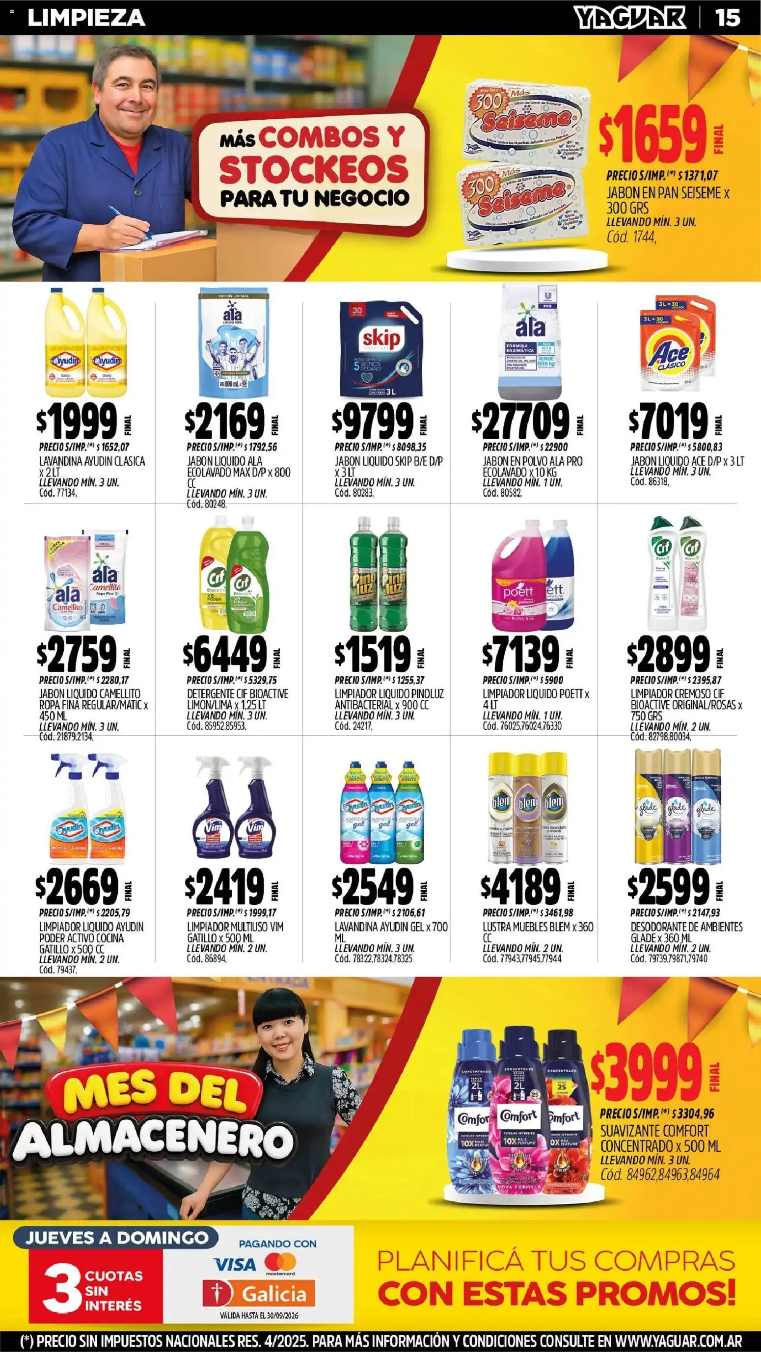 Yaguar - Oferta Semanal Mar del Plata │ válido desde el 31/08/2026 | Página: 15 | Productos: Cocina, Jabón líquido, Desodorante, Ropa