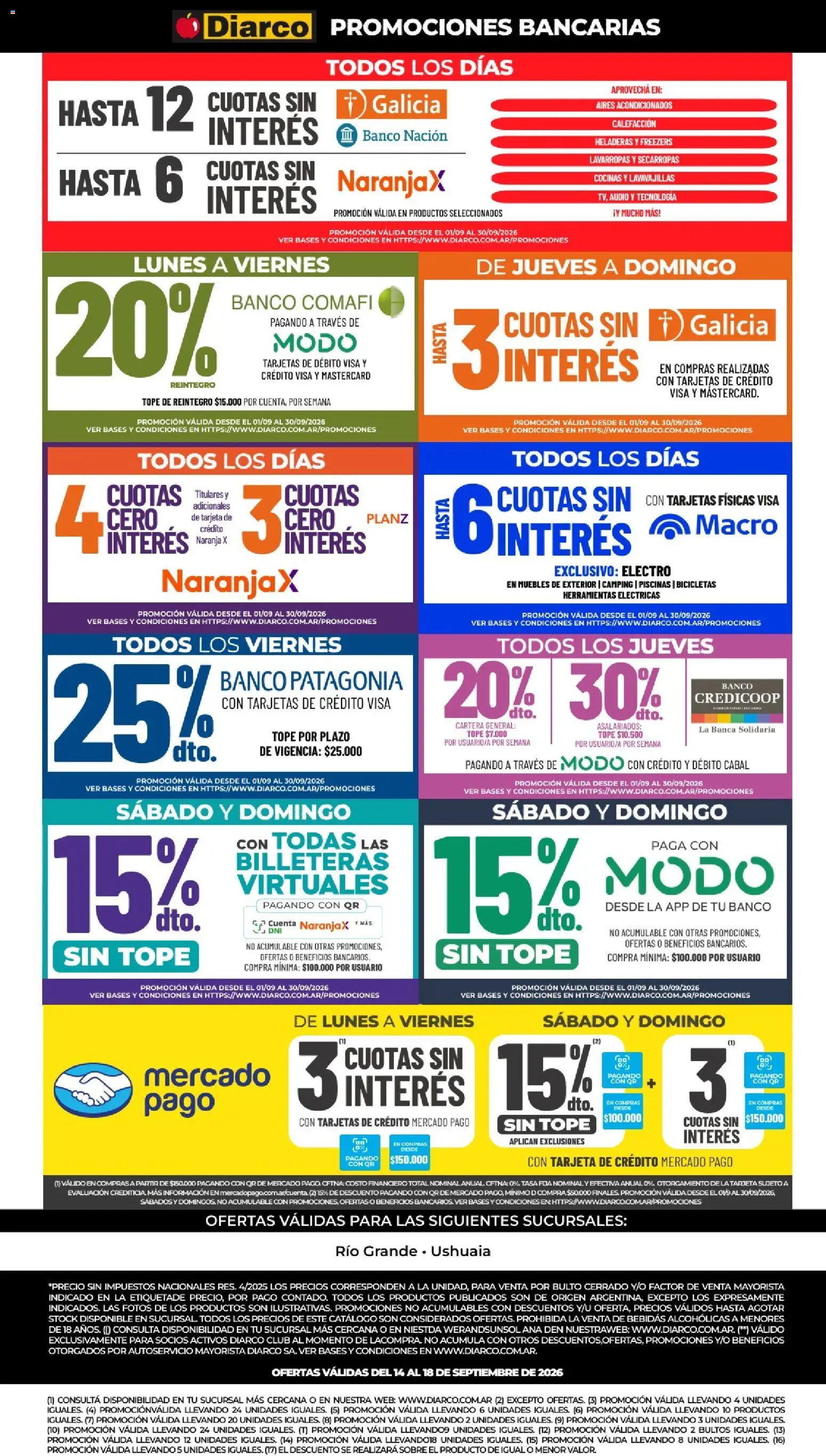 Diarco - Ofertas en Tierra del Fuego │ válido desde el 14/09/2026 | Página: 10 | Productos: Audio, Cartera, Lavavajillas, Sobre