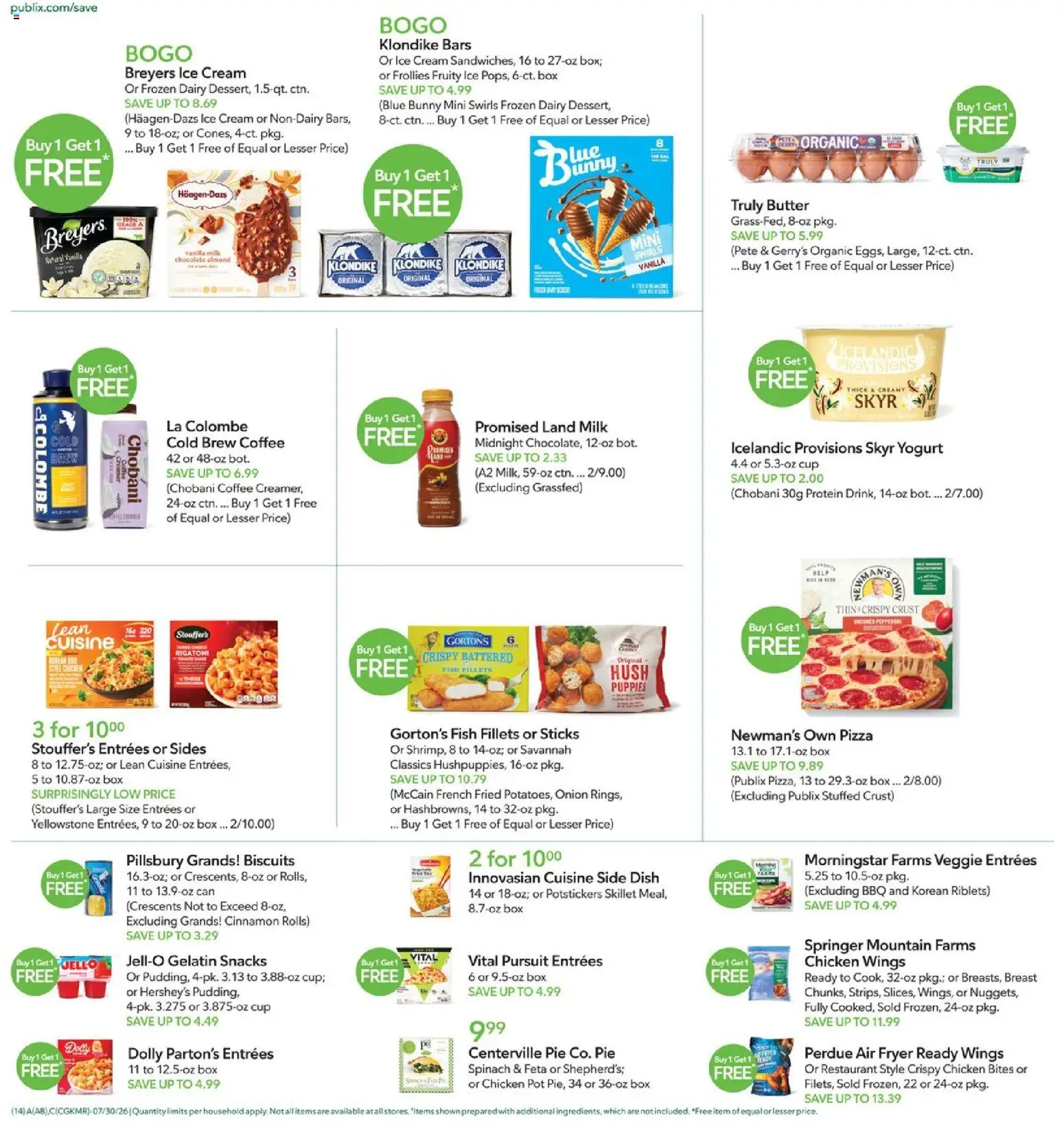 Publix Weekly Ad - valid from 07/29/2026 | Page: 14 | Products: Fryer, Butter, Yogurt, Chocolate