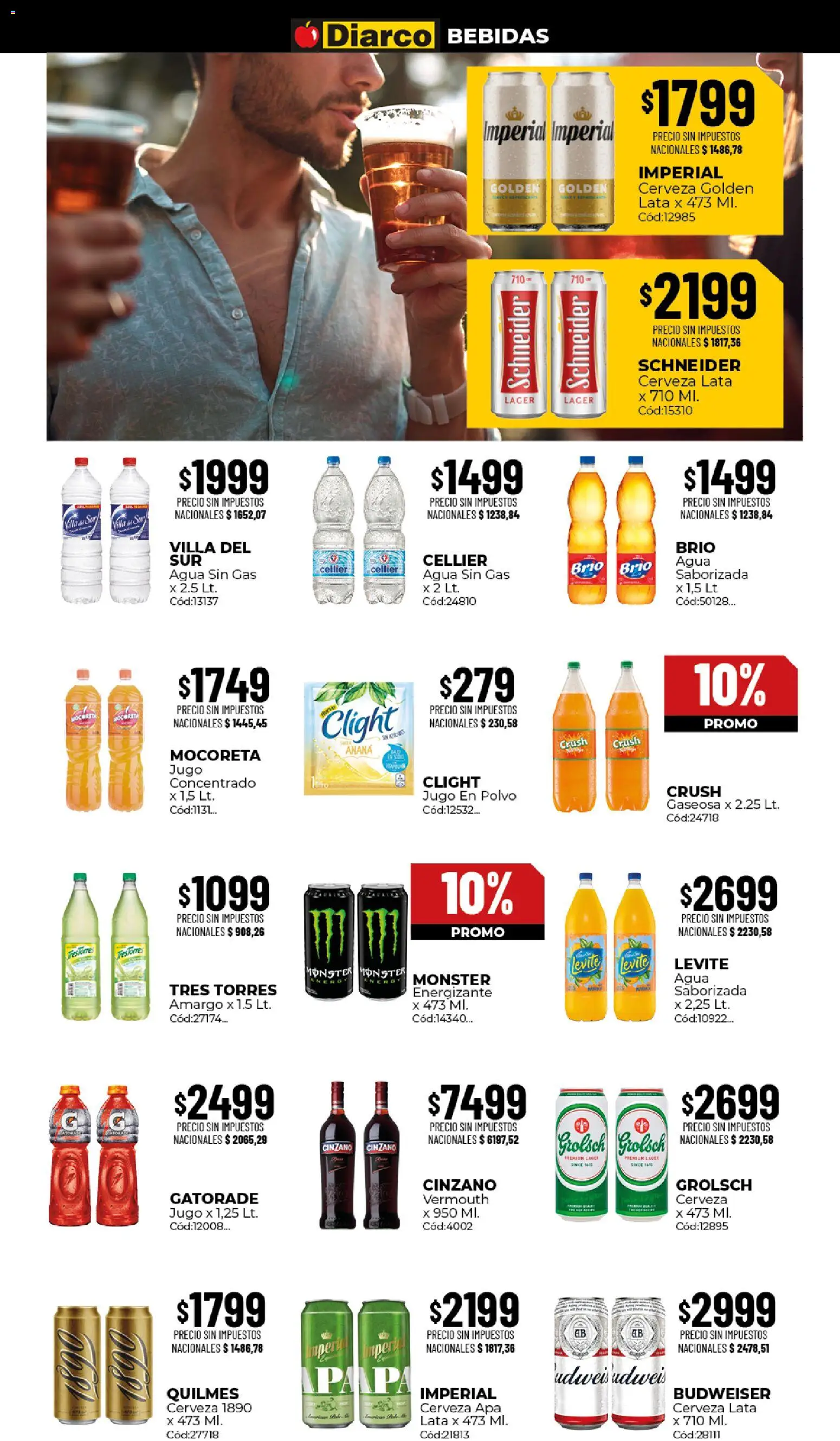 Diarco - Ofertas Santiago Del Estero │ válido desde el 24/08/2026 | Página: 7 | Productos: Cinzano, Bebidas, Cerveza, Agua saborizada