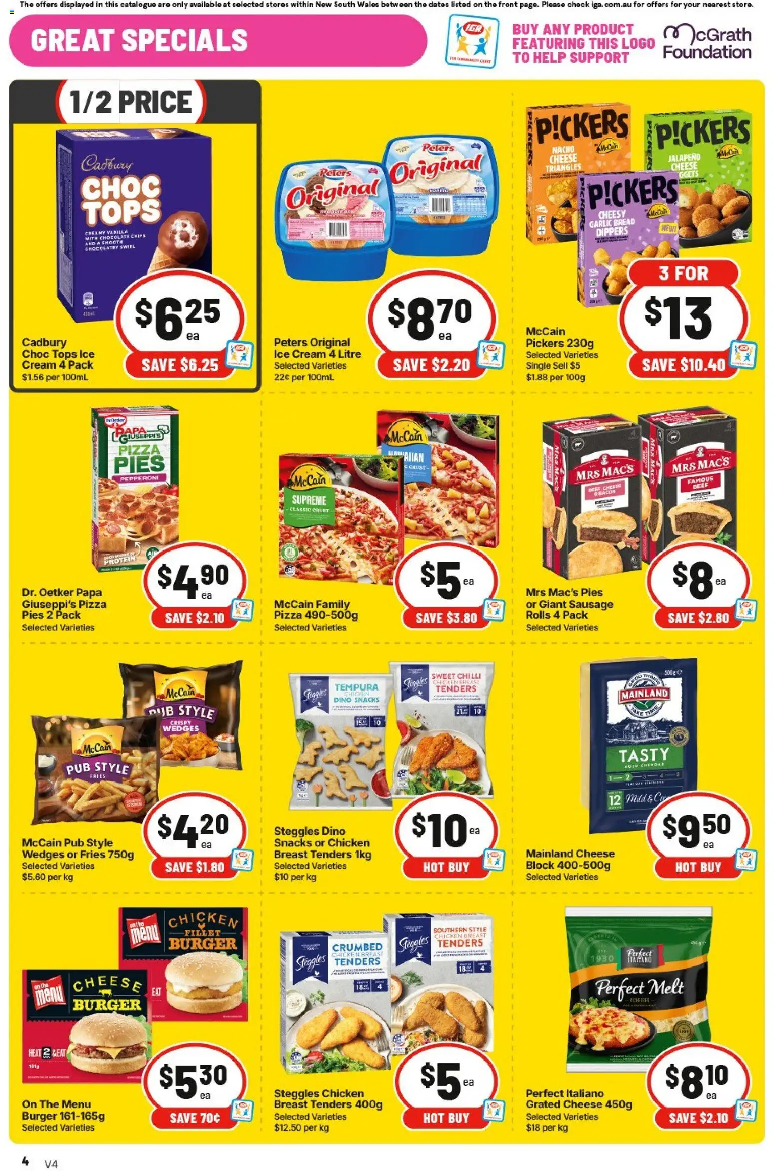 IGA catalogue - valid from 23/09/2026 | Page: 12 | Products: Fries, Bread, Pizza, Sausage