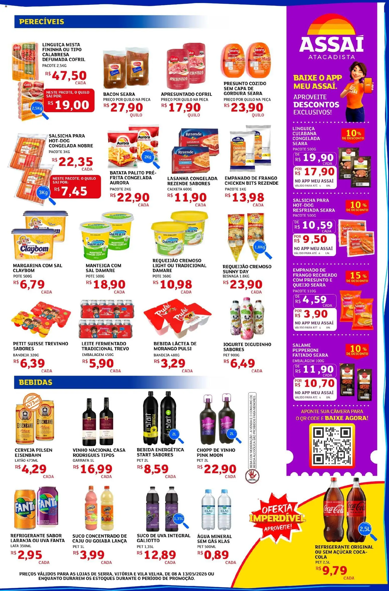 Assaí Atacadista Folheto - válido de 08.05.2026 | Página: 3 | Produtos: Cola, Presunto, Bandeja, Leite fermentado