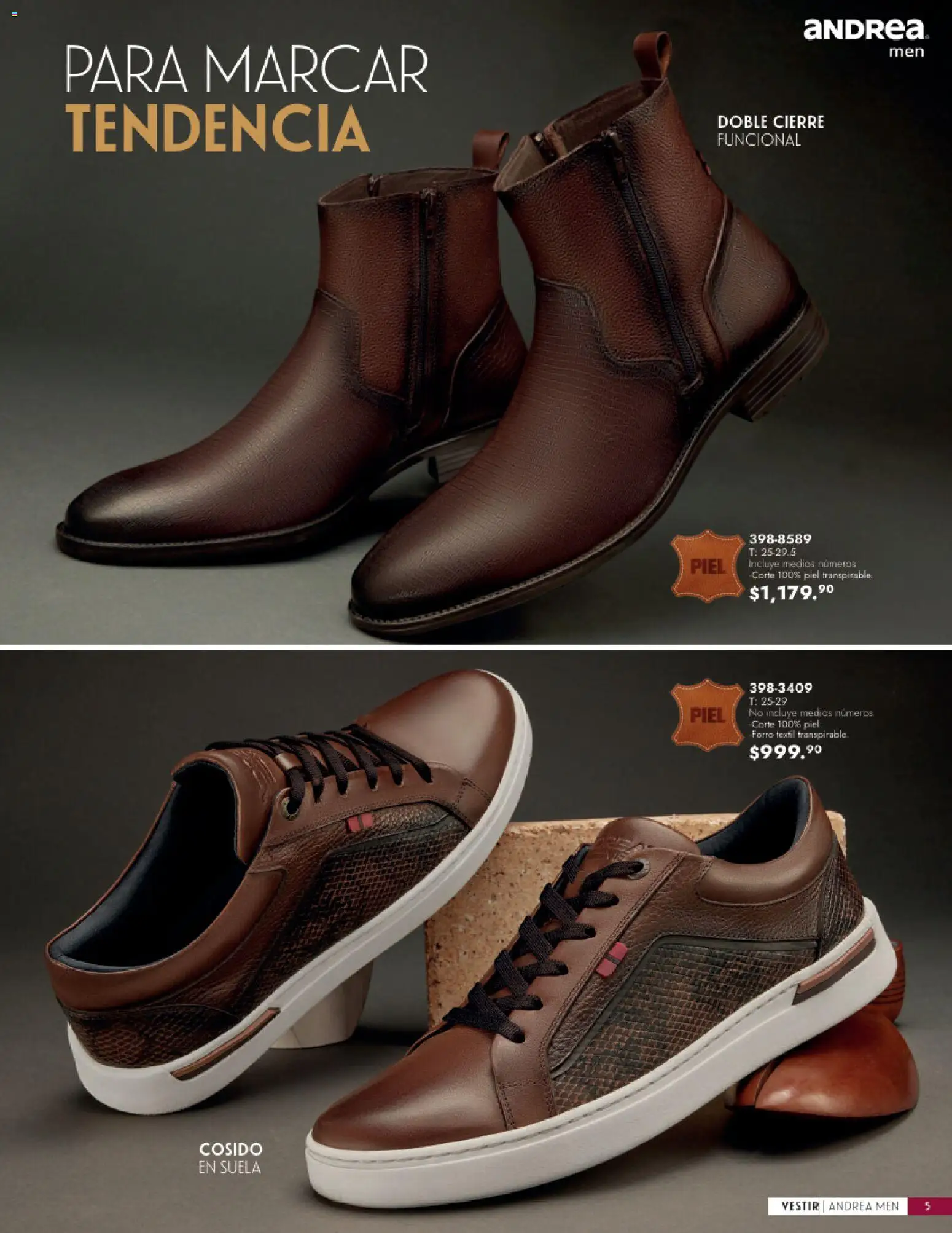 Nuevas ofertas de Andrea válidas en toda la República Mexicana desde el 23/08/2026. ¡Encuentra las mejores ofertas en Andrea catálogo Calzado Caballero! | Página: 5