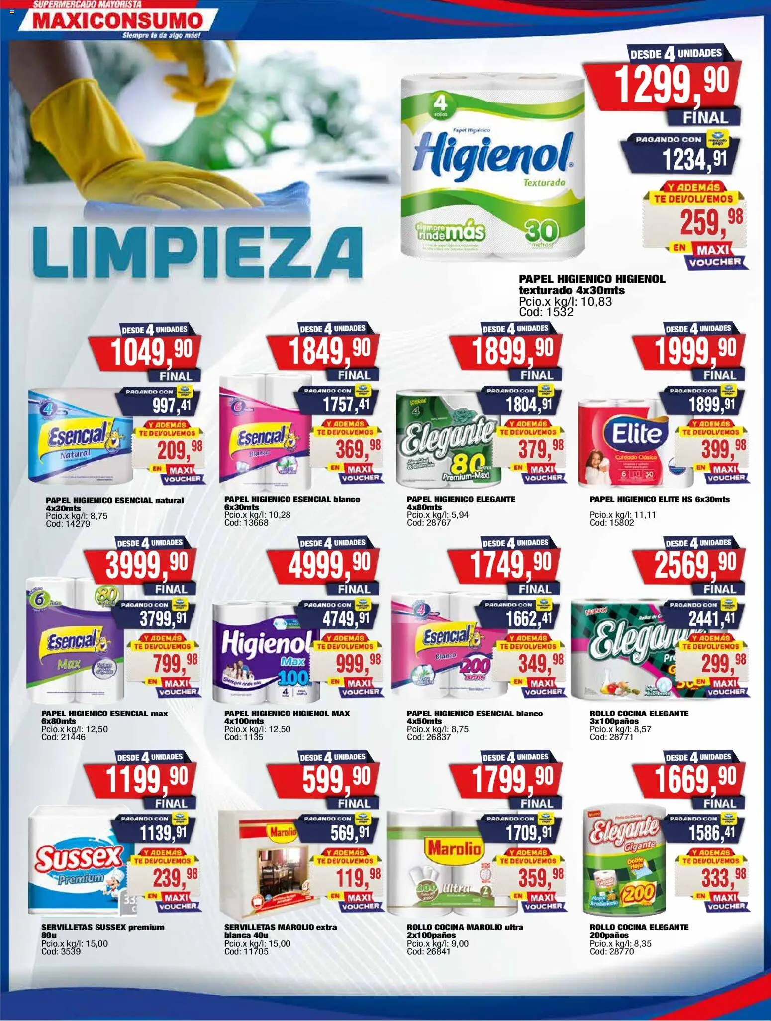 Maxiconsumo ofertas │ válido desde el 27.04.2026 | Página: 20 | Productos: Papel higiénico, Cocina, Servilletas, Té