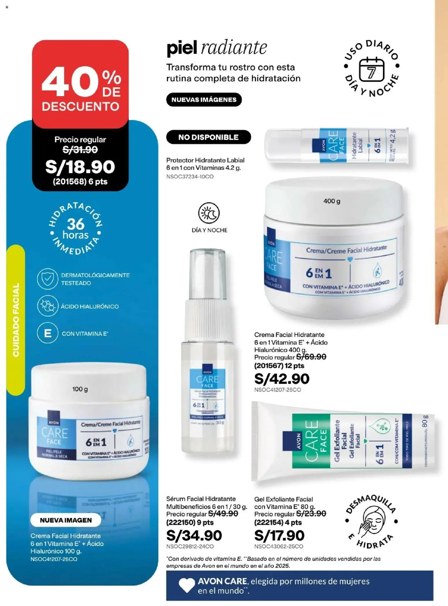 Catálogo Avon válido desde 22/07/2026 | Página: 105 | Productos: Exfoliante, Crema