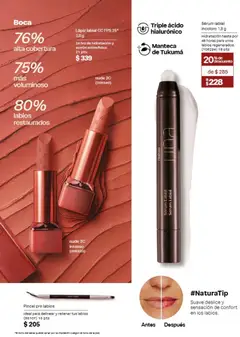 Vista previa de Natura campaña 13 2026, nuevo folleto de la tienda, válido en México a partir del 21/08/2026 | Página: 59 | Productos: Pincel, Serum, Lápiz labial