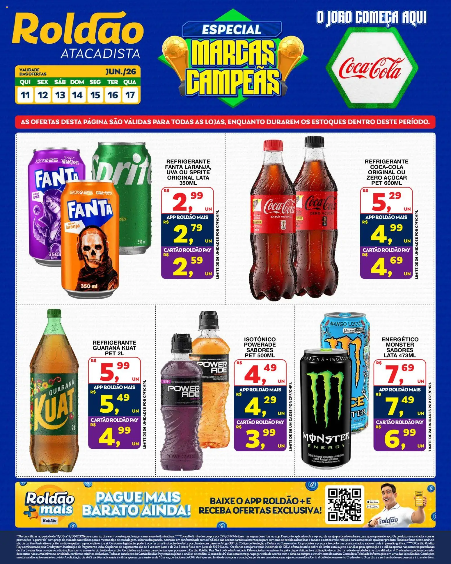 Roldão Folheto - válido de 11.06.2026 | Página: 2 | Produtos: Fanta, Base, Açúcar, Isotônico