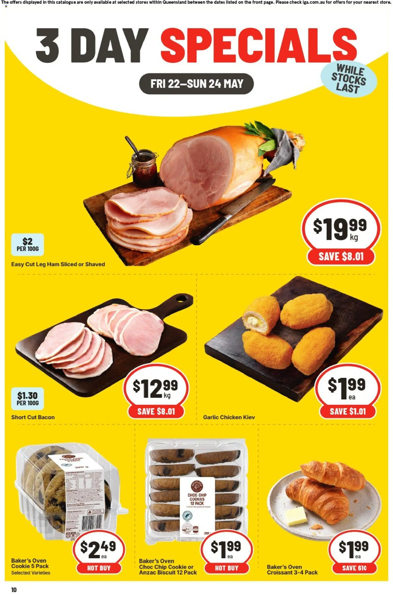 IGA catalogue - valid from 22.05.2026 | Page: 2 | Products: Bacon, Ham, Garlic, Oven