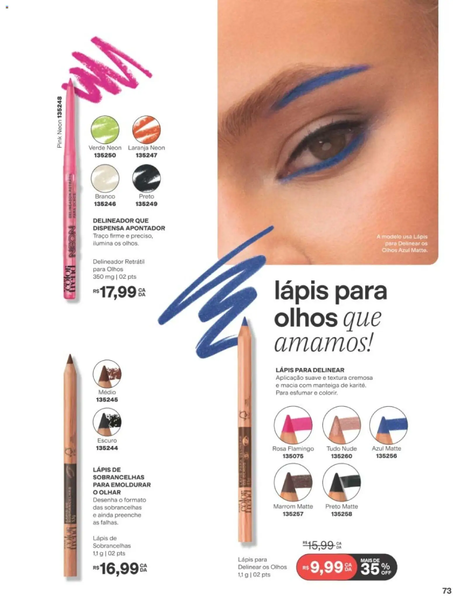 Avon Folheto - válido de 19/07/2026 | Página: 73 | Produtos: Delineador, Lápis, Manteiga