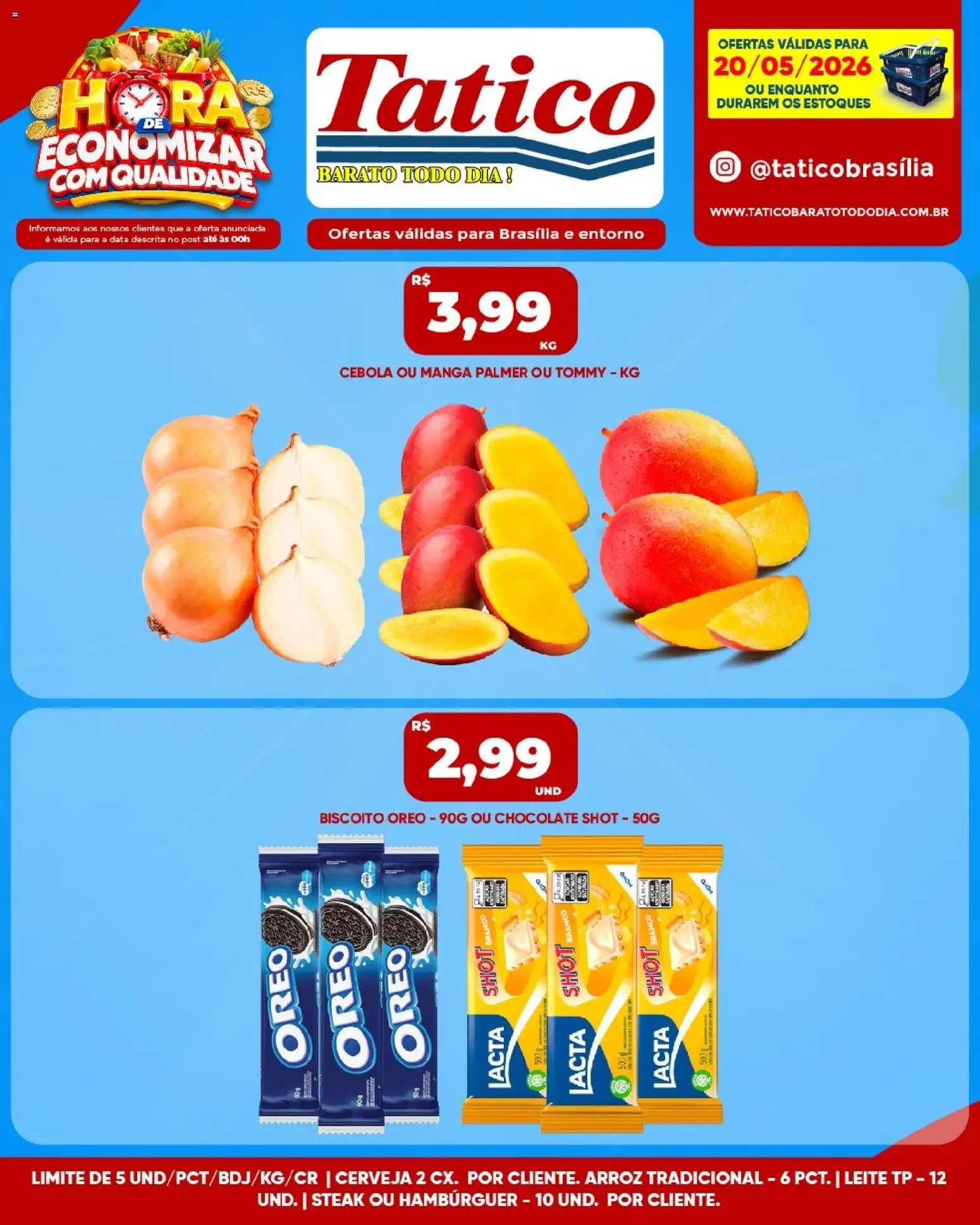Tatico Folheto - válido de 20.05.2026 | Página: 3 | Produtos: Cebola, Biscoito, Leite, Arroz