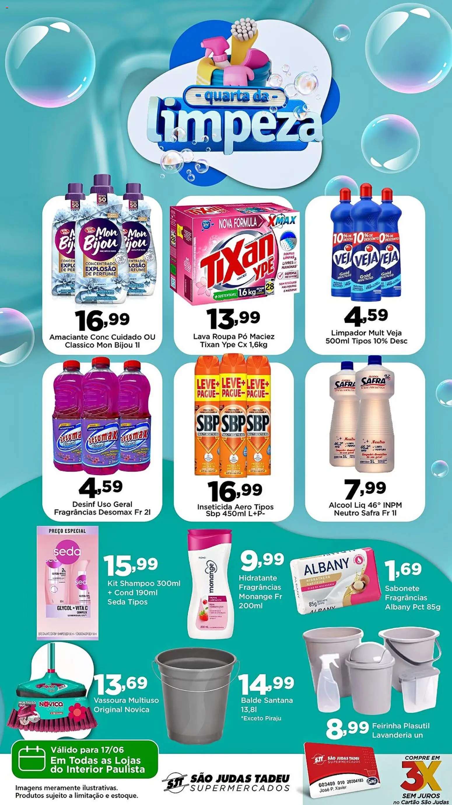 São Judas Tadeu Folheto - válido de 17.06.2026 | Página: 1 | Produtos: Macadâmia, Roupas, Amaciante, Vassoura