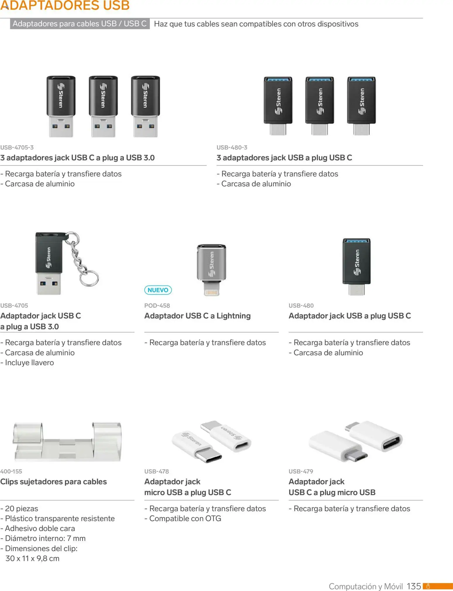 Nuevas ofertas de Steren válidas en toda la República Mexicana desde el 01.01.2026. ¡Encuentra las mejores ofertas en Steren catálogo! | Página: 147 | Productos: Usb, Llavero, Movil, Adaptador