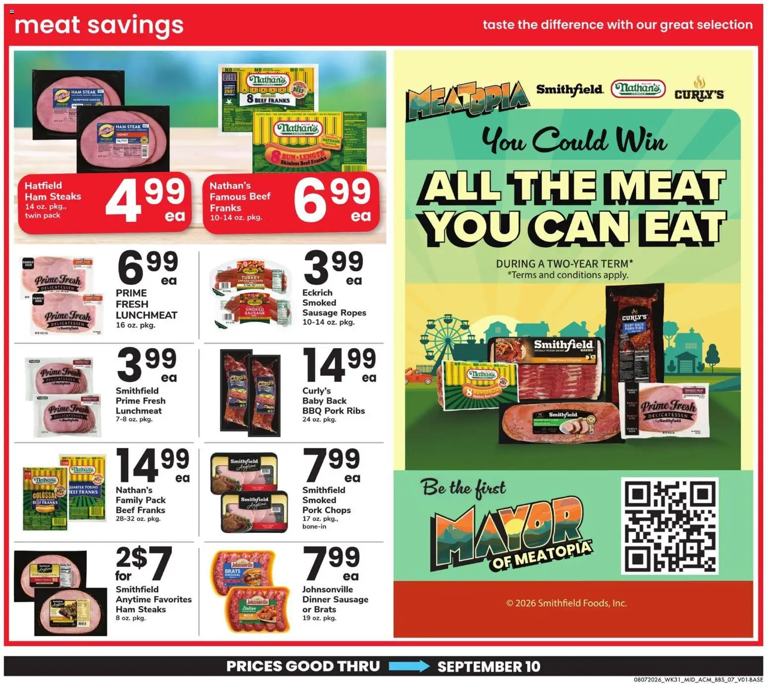 Acme Big Book of Savings - valid from 08/07/2026 | Page: 7 | Products: Pork ribs, Turkey, Ham, Steak