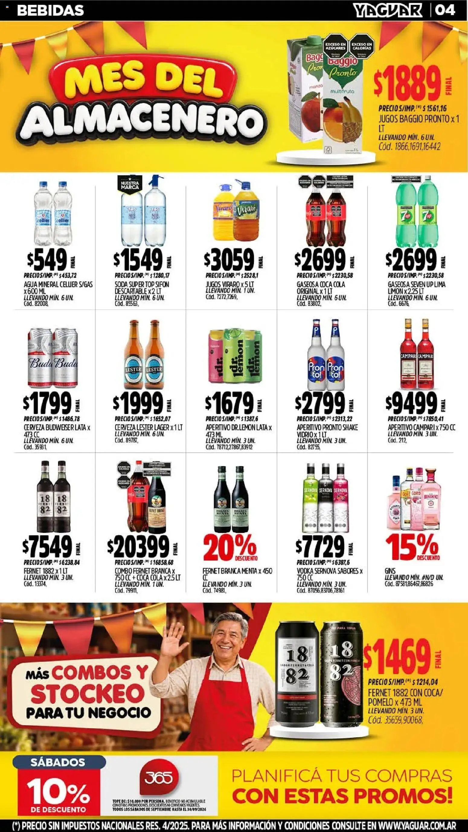 Yaguar - Oferta Semanal Santa Fé │ válido desde el 28/09/2026 | Página: 5 | Productos: Top, Agua, Limón, Cerveza