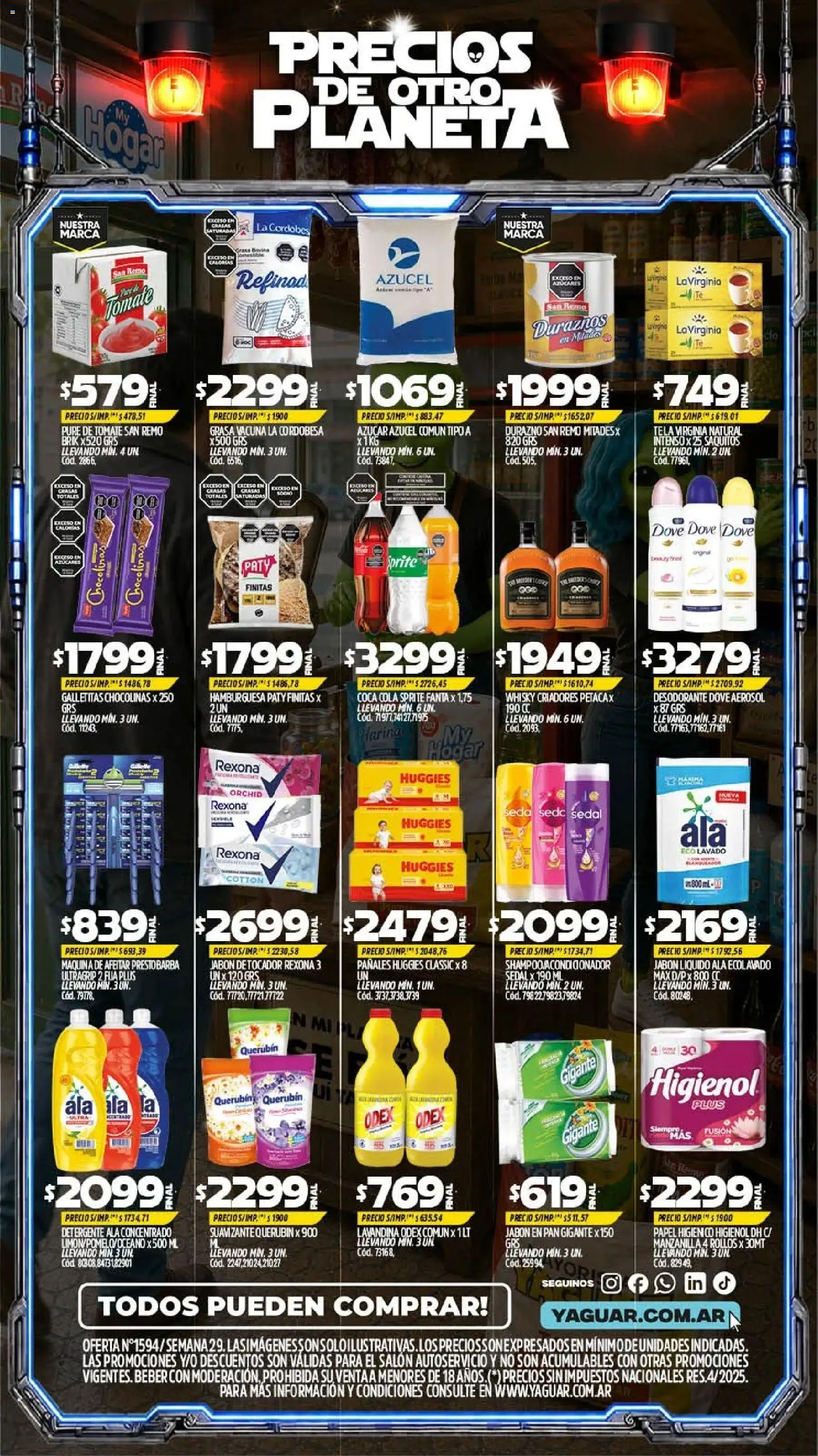 Yaguar - Oferta Semanal Parque Chacabuco │ válido desde el 13/07/2026 | Página: 2 | Productos: Whisky, Galletitas, Pure de Tomate, Pan