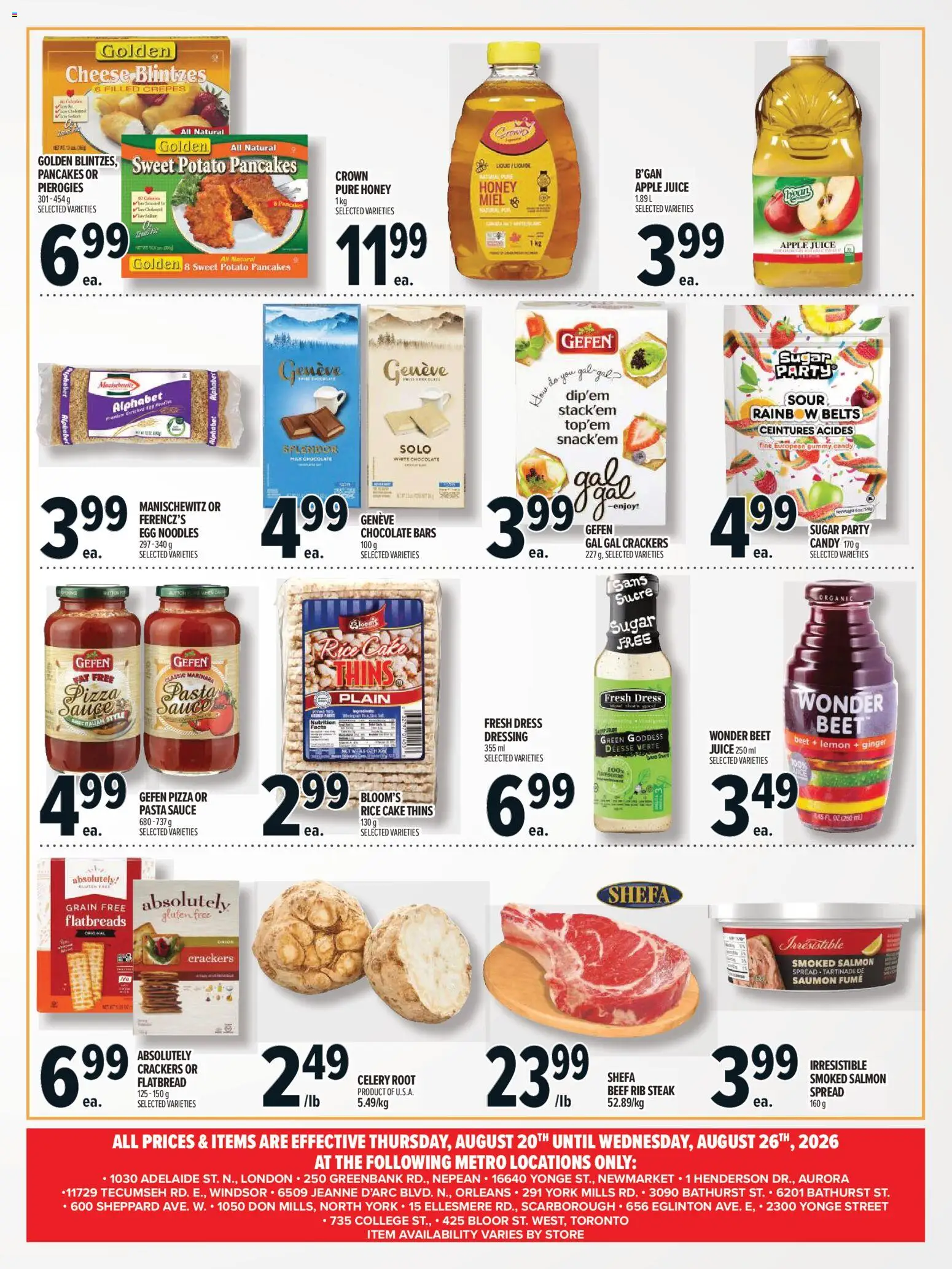 Metro flyer valid from Aug 20, 2026 | Page: 3 | Products: Beef, Smoked salmon, Ginger, Milk