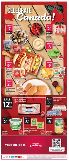 Preview of Co-op Food weekly flyer / circulaire from shop Co-op Food valid from Jun 25, 2026 | Page: 2 | Products: Cream, Potatoes, Eggs, Tomatoes