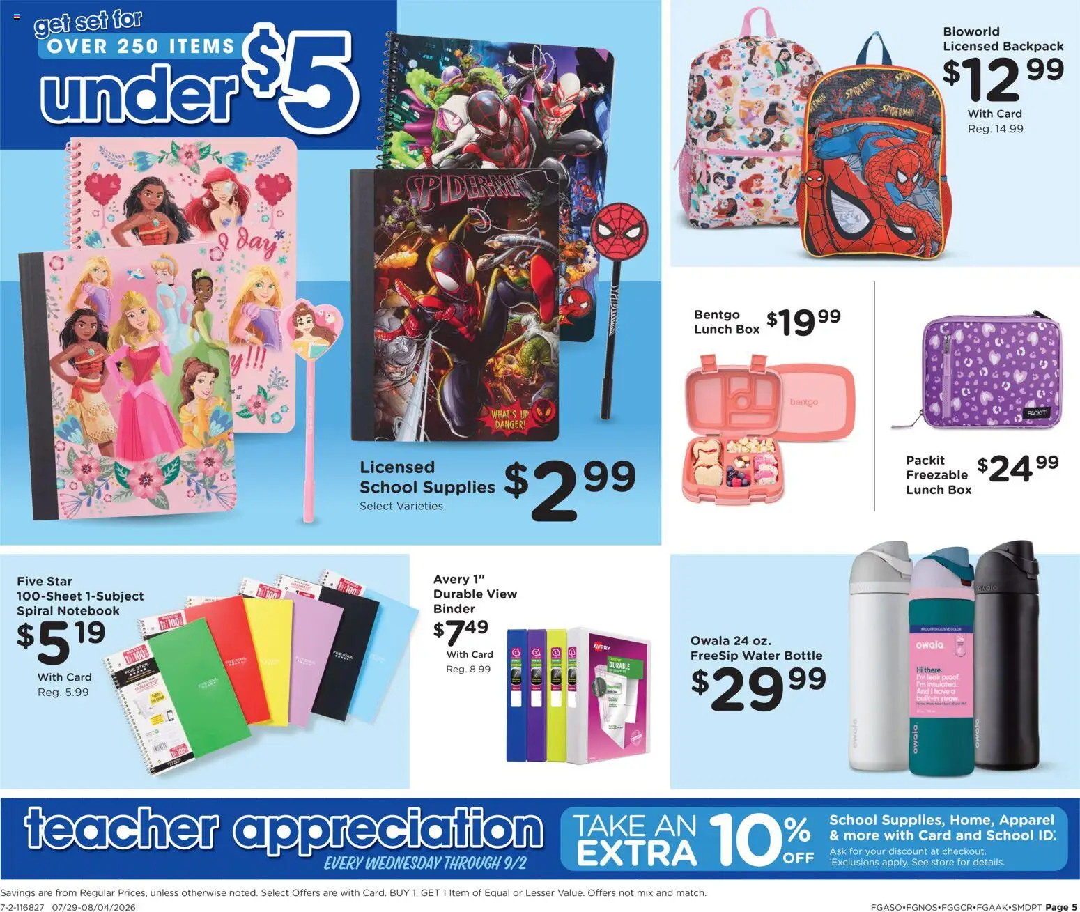 Fred Meyer Home & Apparel - valid from 07/29/2026 | Page: 5 | Products: Box, Water, Backpack, Notebook