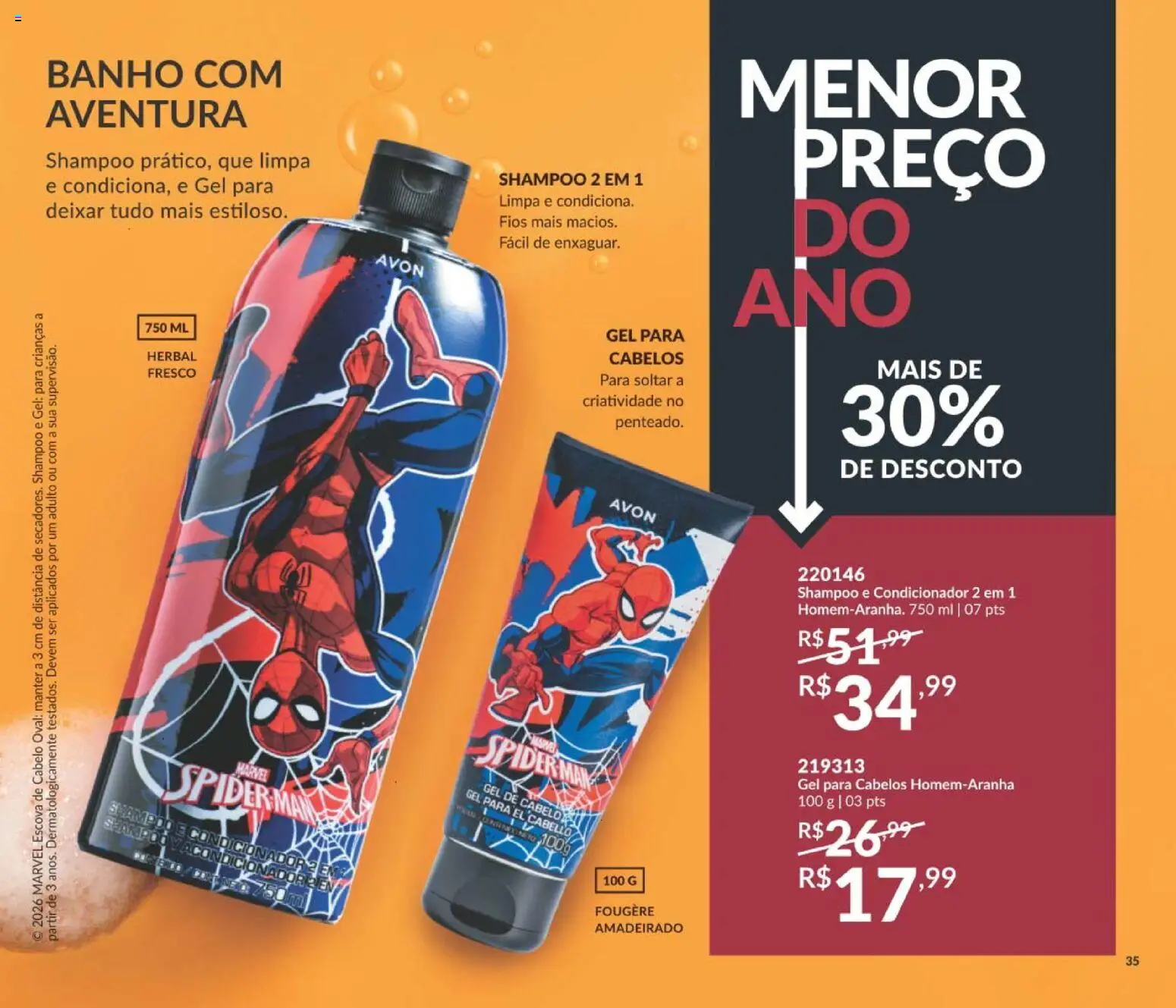 Avon Folheto - válido de 10/08/2026 | Página: 35 | Produtos: Shampoo, Condicionador, Escova, Escova de cabelo