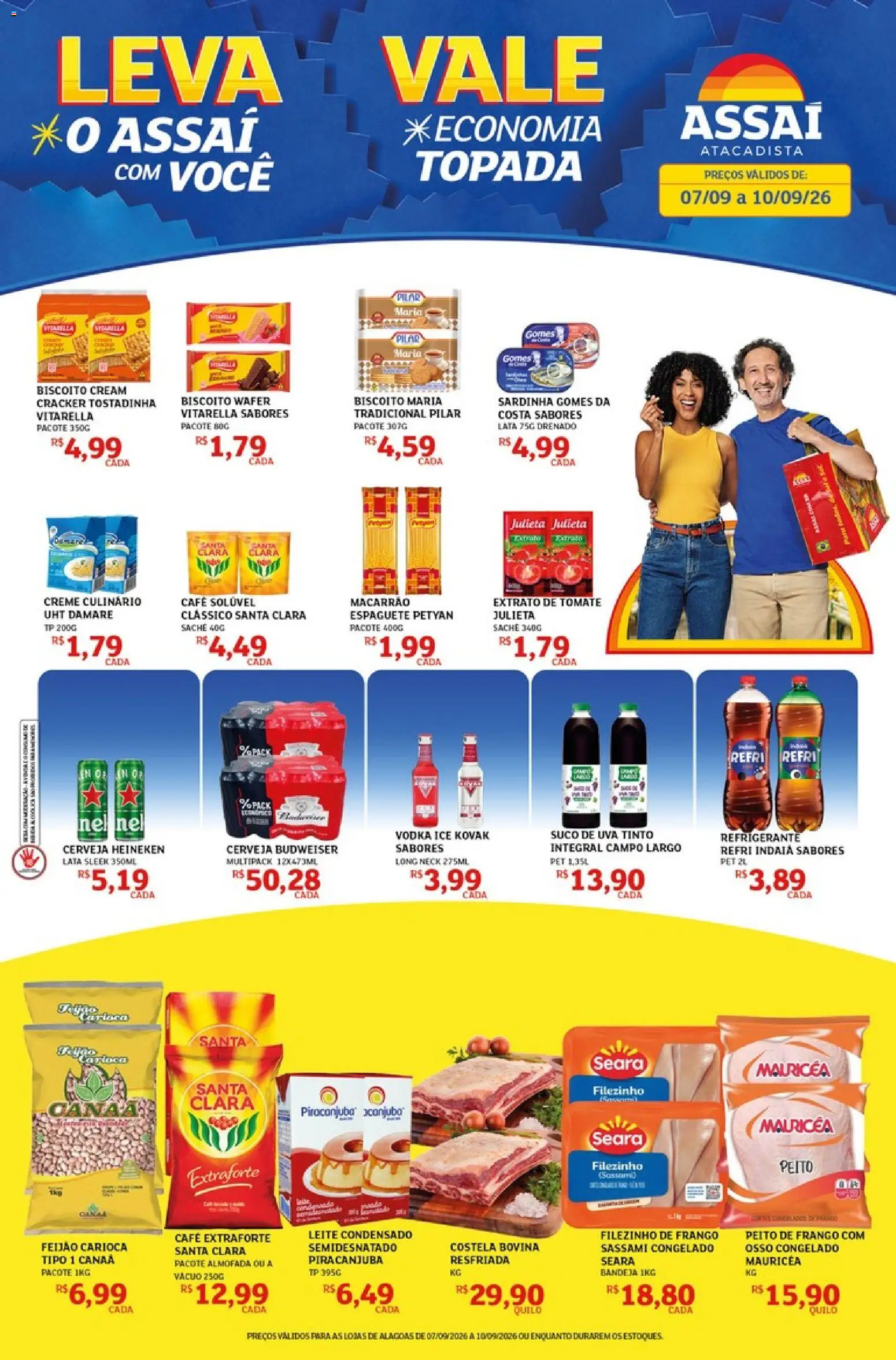 Assaí Atacadista Folheto - válido de 07/09/2026 | Página: 1 | Produtos: Cará, Feijão, Leite, Vodka