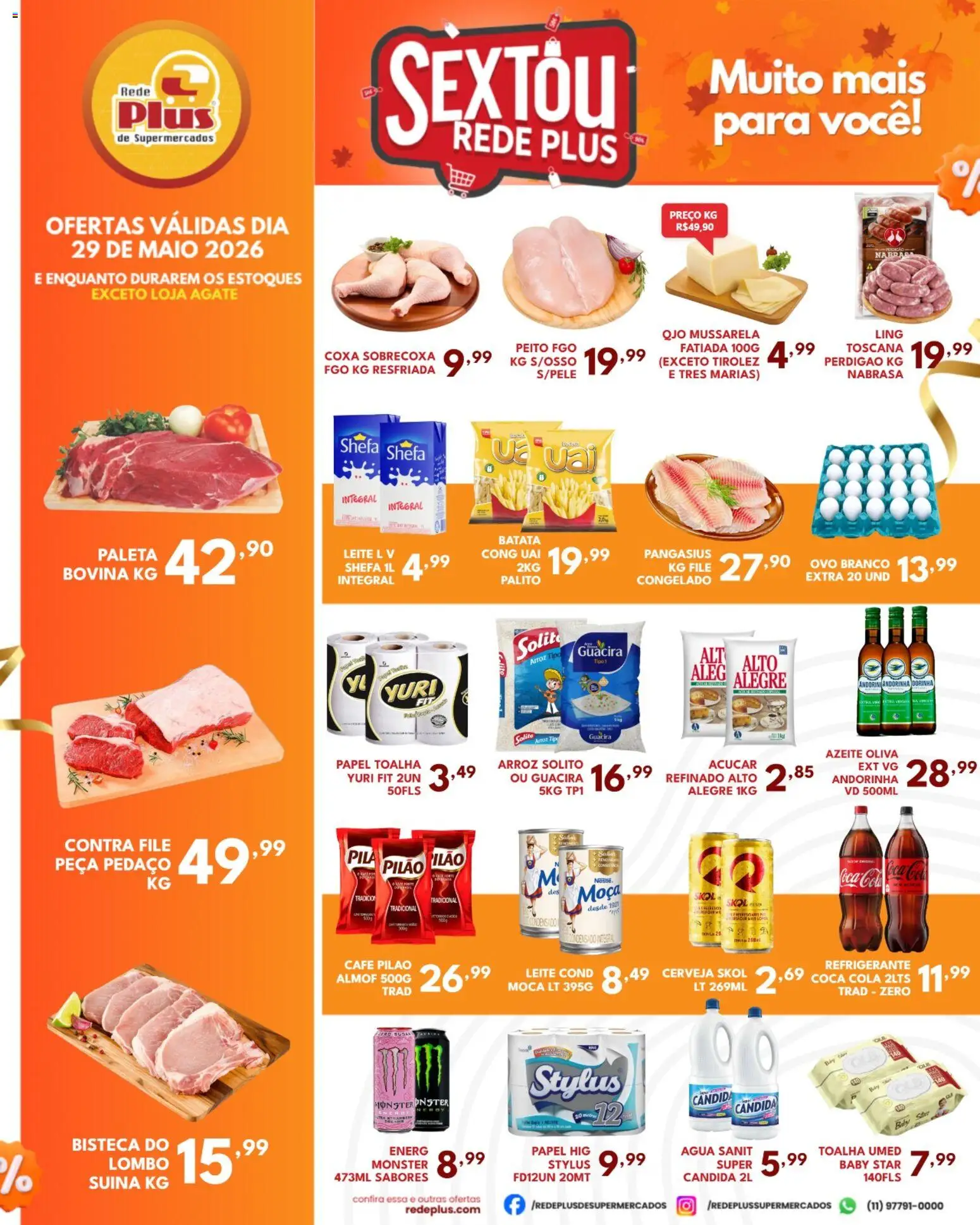 Rede Plus Supermercados Folheto - válido de 29.05.2026 | Página: 1 | Produtos: Contra filé, Maiô, Lombo, Café