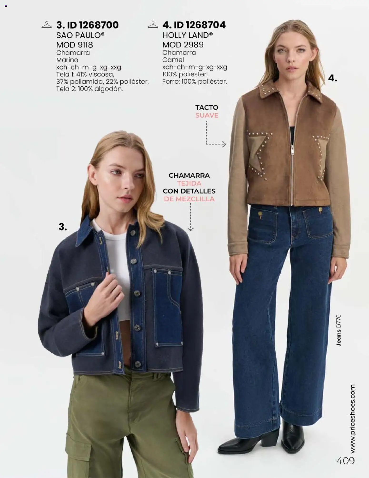 Nuevas ofertas de Price Shoes válidas en toda la República Mexicana desde el 06.05.2026. ¡Encuentra las mejores ofertas en Price Shoes catálogo Todo en uno! | Página: 409 | Productos: Chamarra