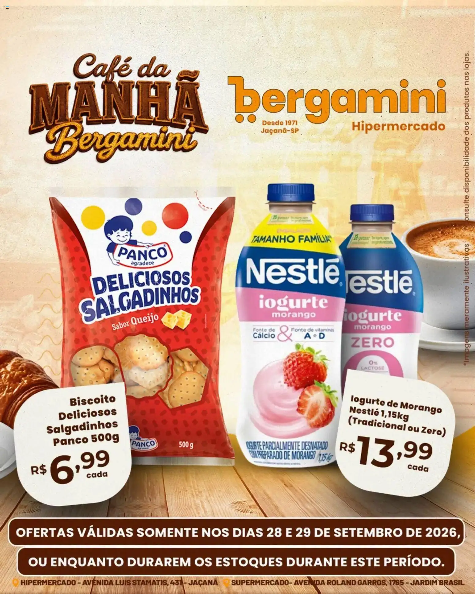 Supermercado Bergamini Folheto - válido de 28/09/2026 | Página: 9 | Produtos: Biscoito, Queijo, Iogurte, Salgadinhos