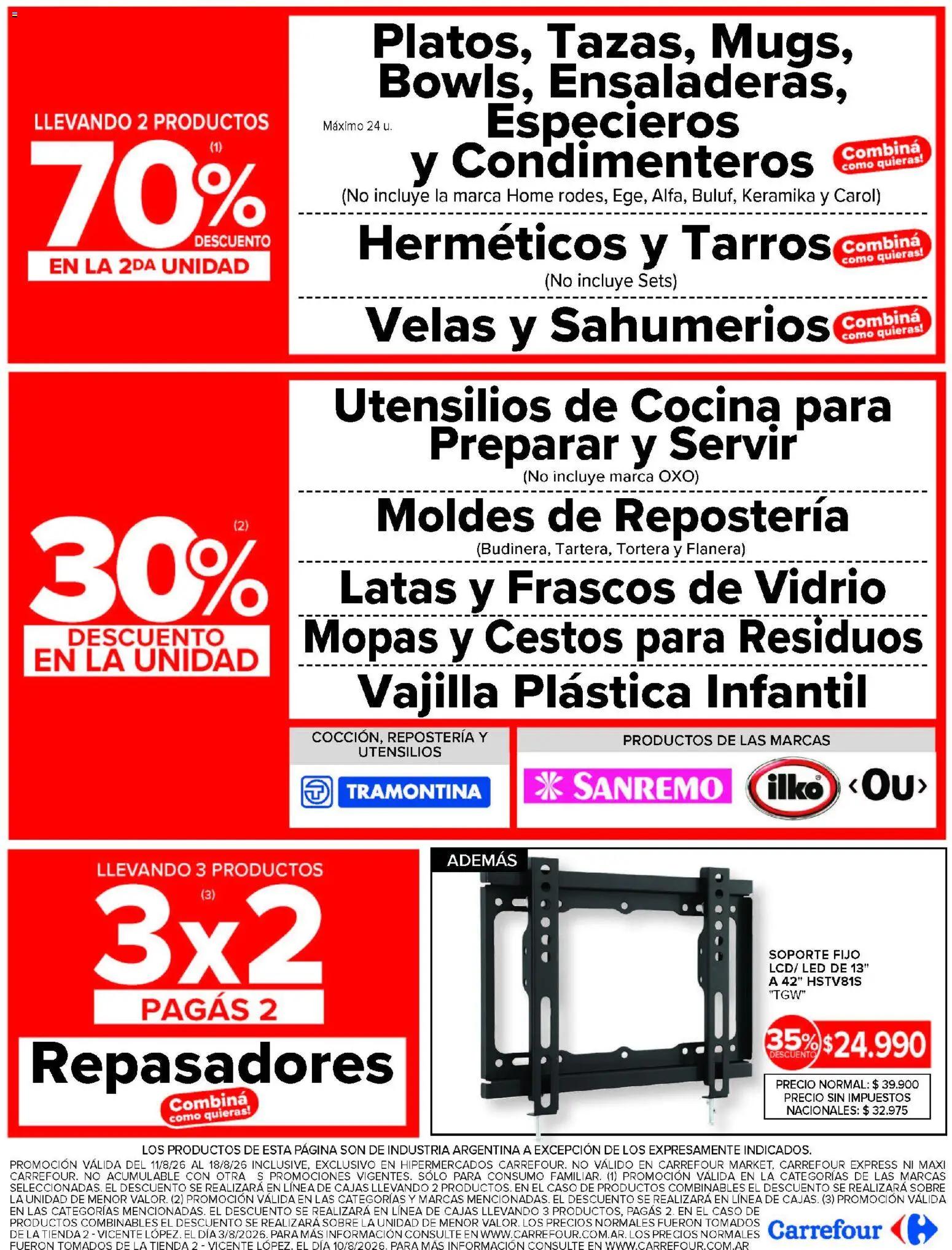 Carrefour ofertas │ válido desde el 11/08/2026 | Página: 26 | Productos: Cocina, Vajilla, Sobre, Velas