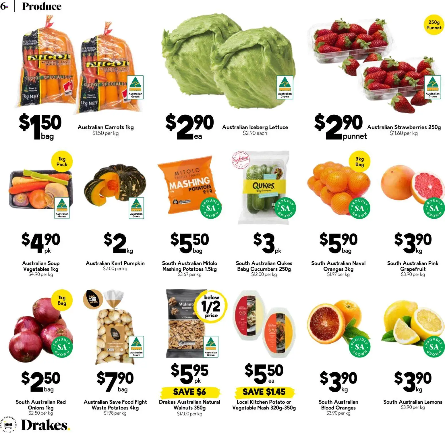 Drakes catalogue - valid from 26/08/2026 | Page: 6 | Products: Lettuce, Onions, Vegetables, Lemons