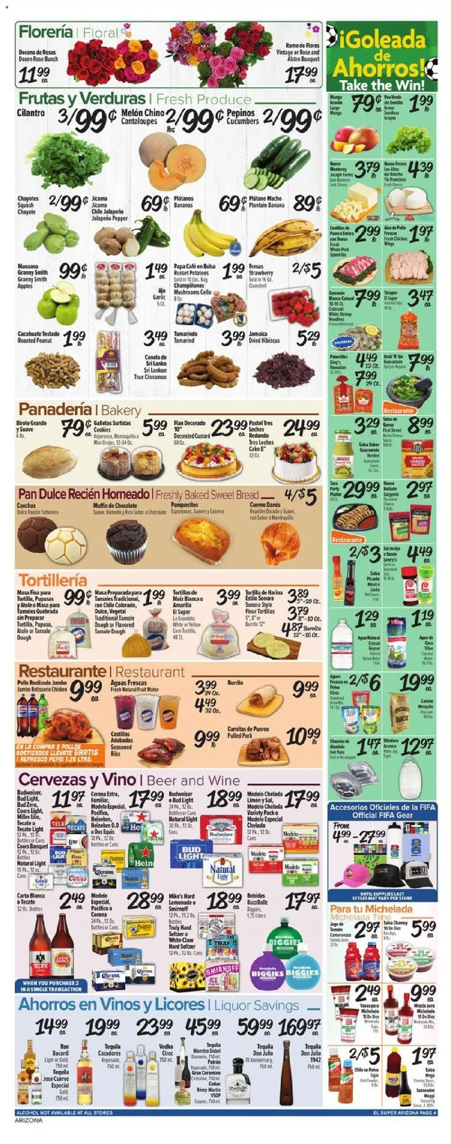El Super Weekly Ad - AK - valid from 10.06.2026 | Page: 4 | Products: Cantaloupes, Squash, Beer, Bananas