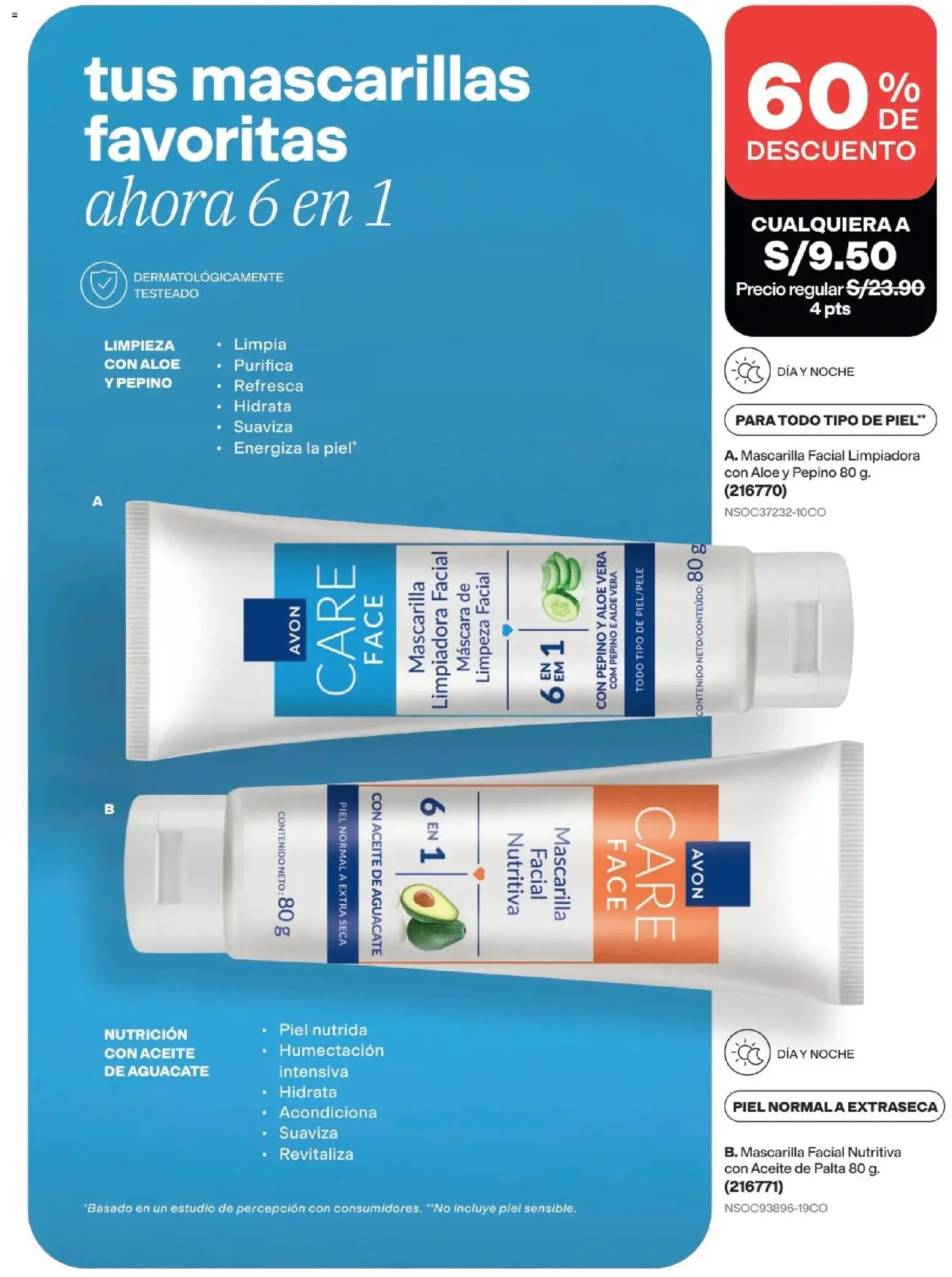 Catálogo Avon válido desde 15/09/2026 | Página: 104 | Productos: Aloe vera, Aguacate, Aceite de aguacate, Mascarillas