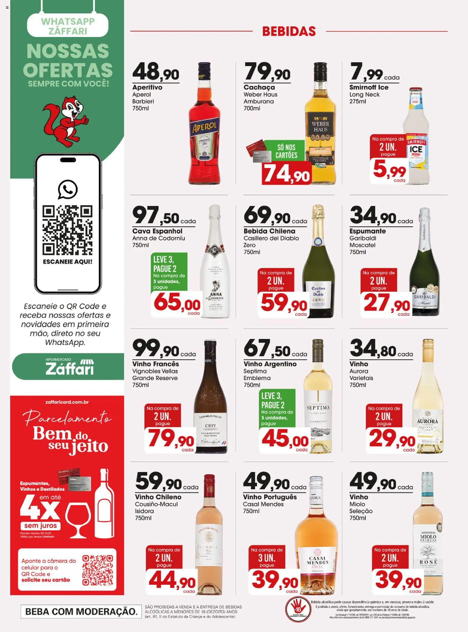 Zaffari Folheto - válido de 15/09/2026 | Página: 16 | Produtos: Espumante, Aperol, Bebidas, Vinho