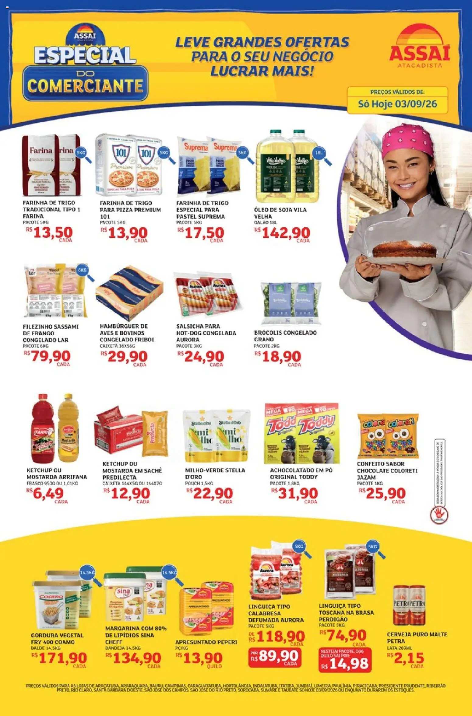 Assaí Atacadista Folheto - válido de 03/09/2026 | Página: 1 | Produtos: Mostarda, Pó, Aves, Linguiça