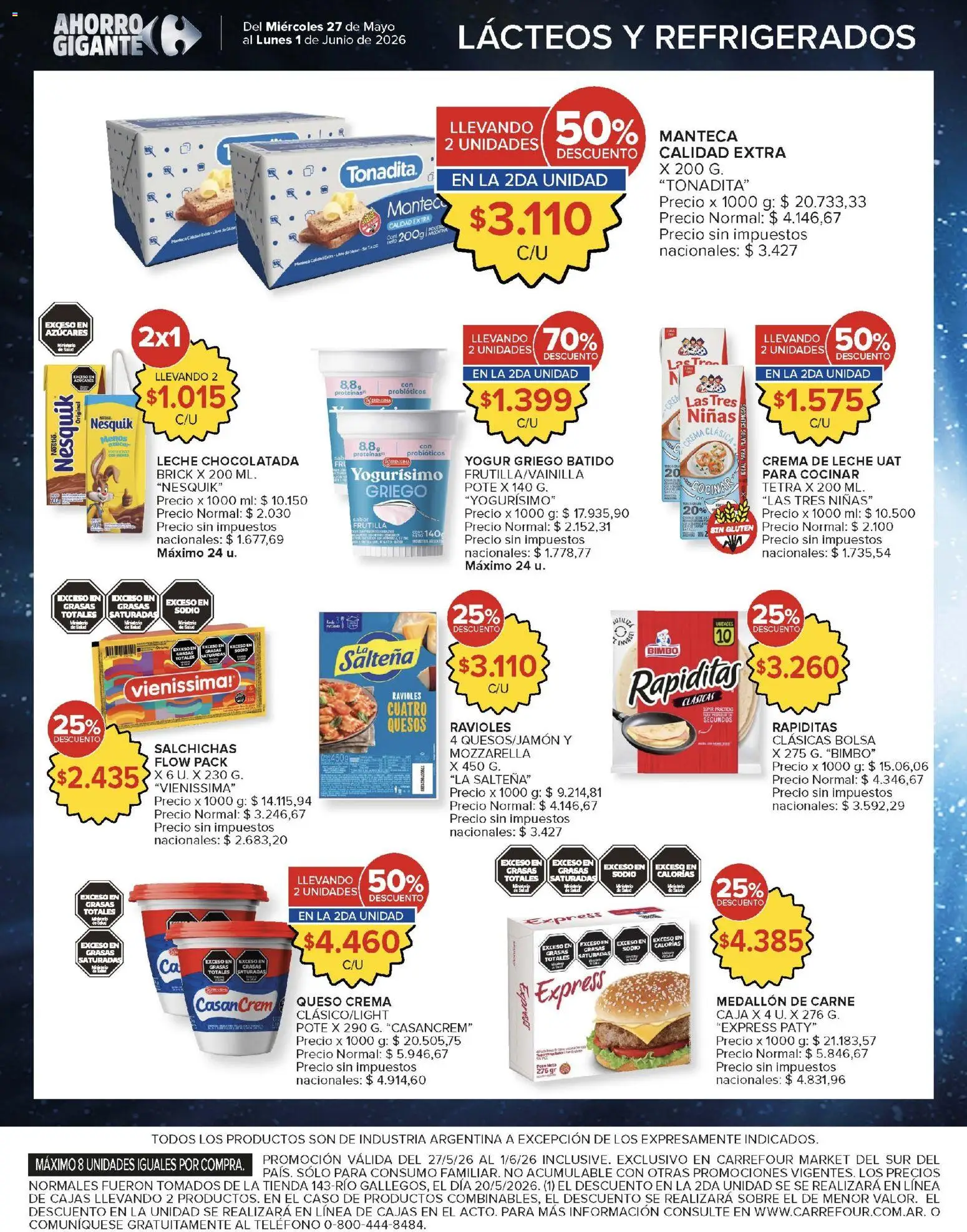 Carrefour Market catálogo │ válido desde el 27.05.2026 | Página: 7 | Productos: Sobre, Manteca, Yogur, Ravioles