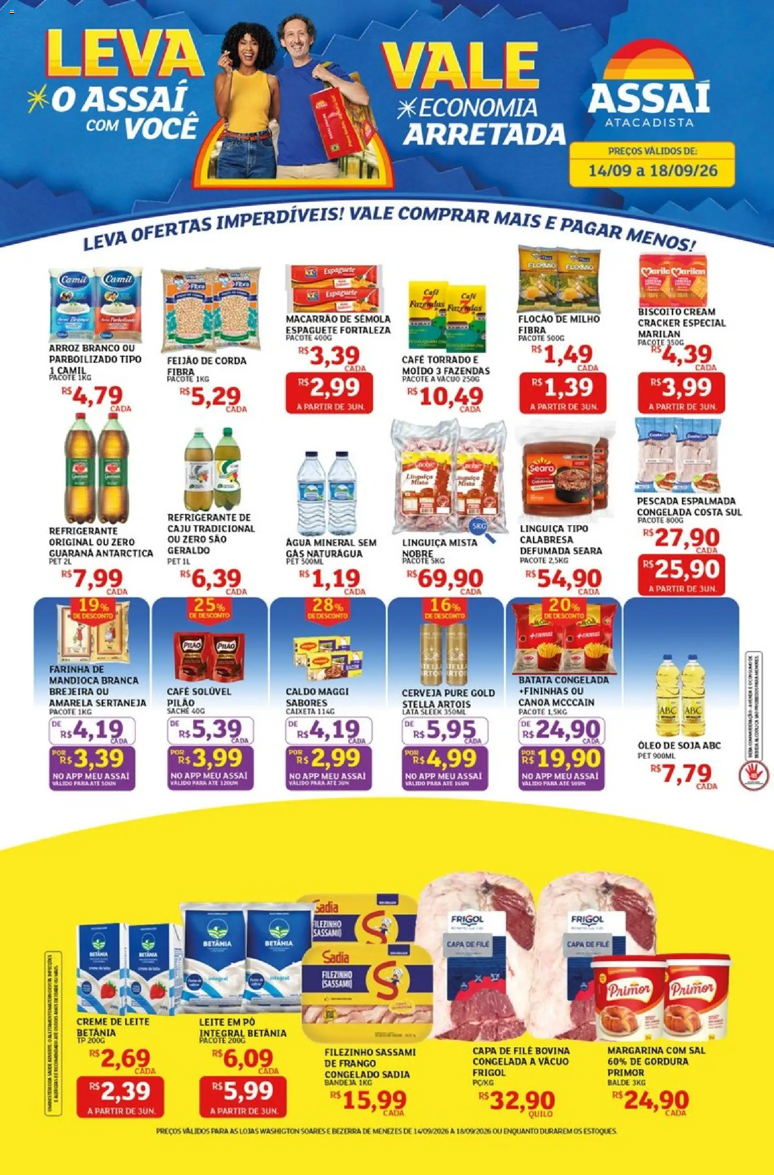 Assaí Atacadista Folheto - válido de 14/09/2026 | Página: 1 | Produtos: Café, Macarrão, Margarina, Balde
