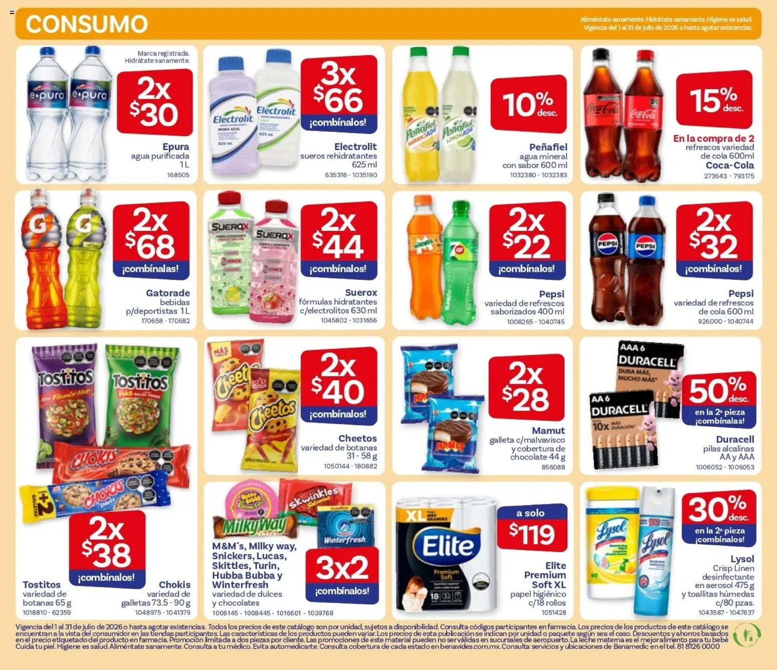 Nuevas ofertas de Farmacia Benavides válidas en toda la República Mexicana desde el 01/07/2026. ¡Encuentra las mejores ofertas en Farmacia Benavides catálogo! | Página: 22