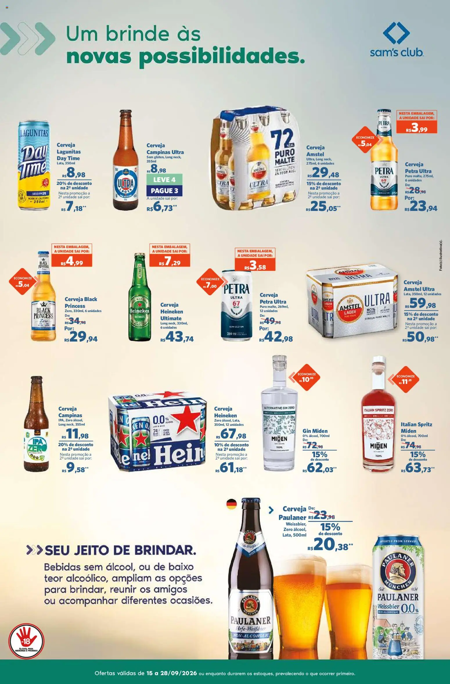 Sam's Club Folheto - válido de 15/09/2026 | Página: 12 | Produtos: Bebidas, Gin, Heineken, Baixo