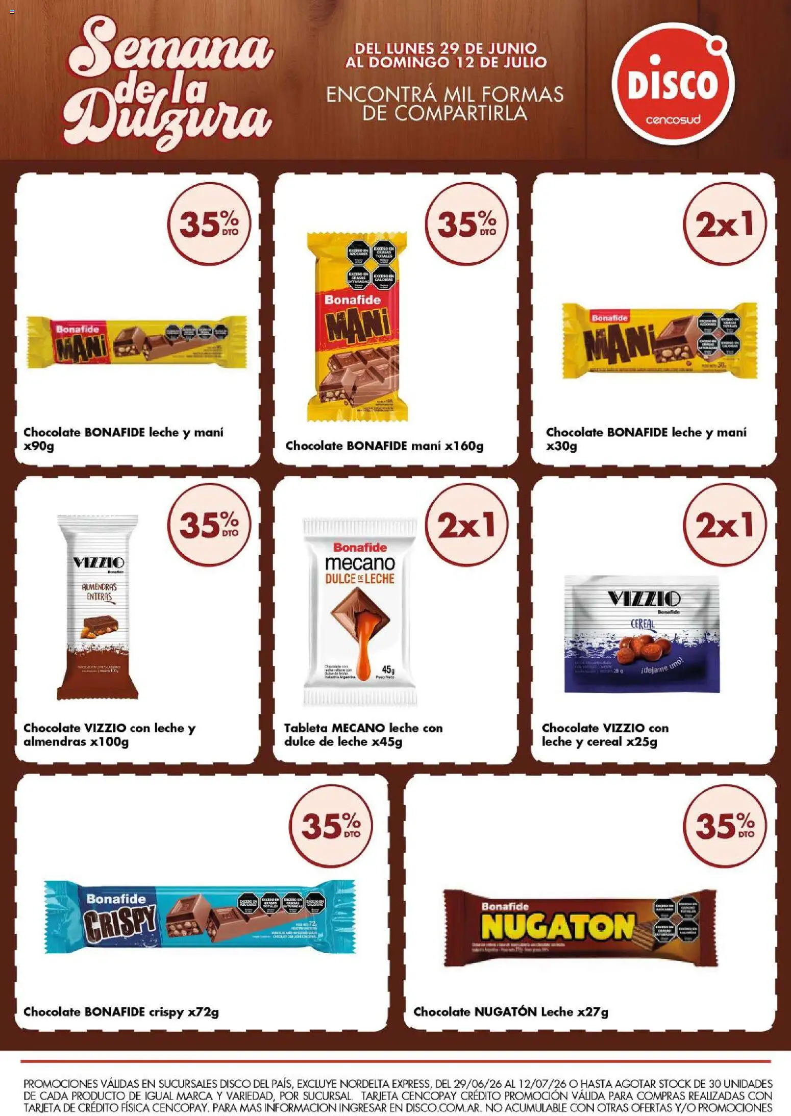 Disco - Folleto Semana De La Dulzura Disco │ válido desde el 29/06/2026 | Página: 8 | Productos: Disco, Almendras, Dulce de leche, Mani